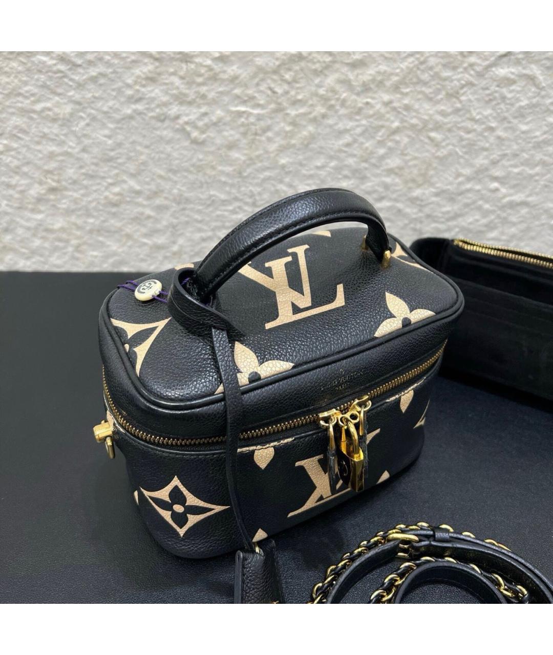 LOUIS VUITTON Черная кожаная сумка через плечо, фото 6