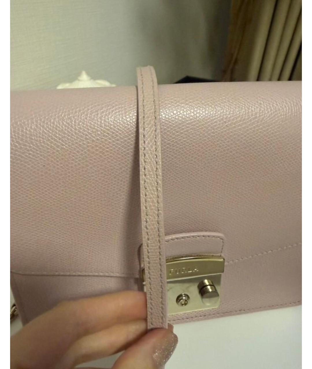 FURLA Розовая сумка через плечо из искусственной кожи, фото 7