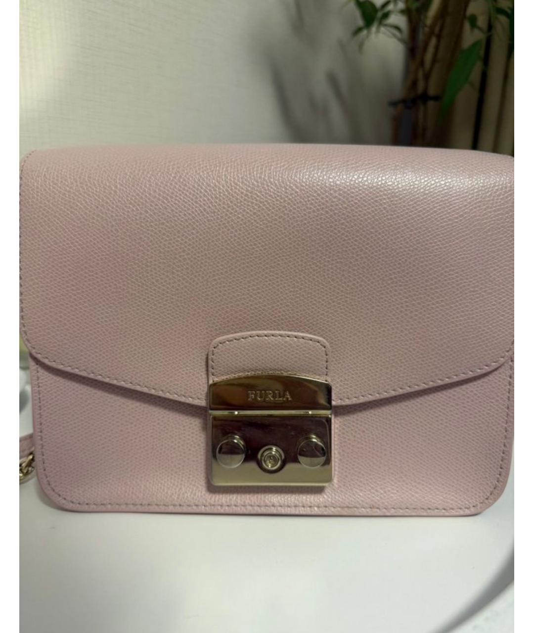 FURLA Розовая сумка через плечо из искусственной кожи, фото 3