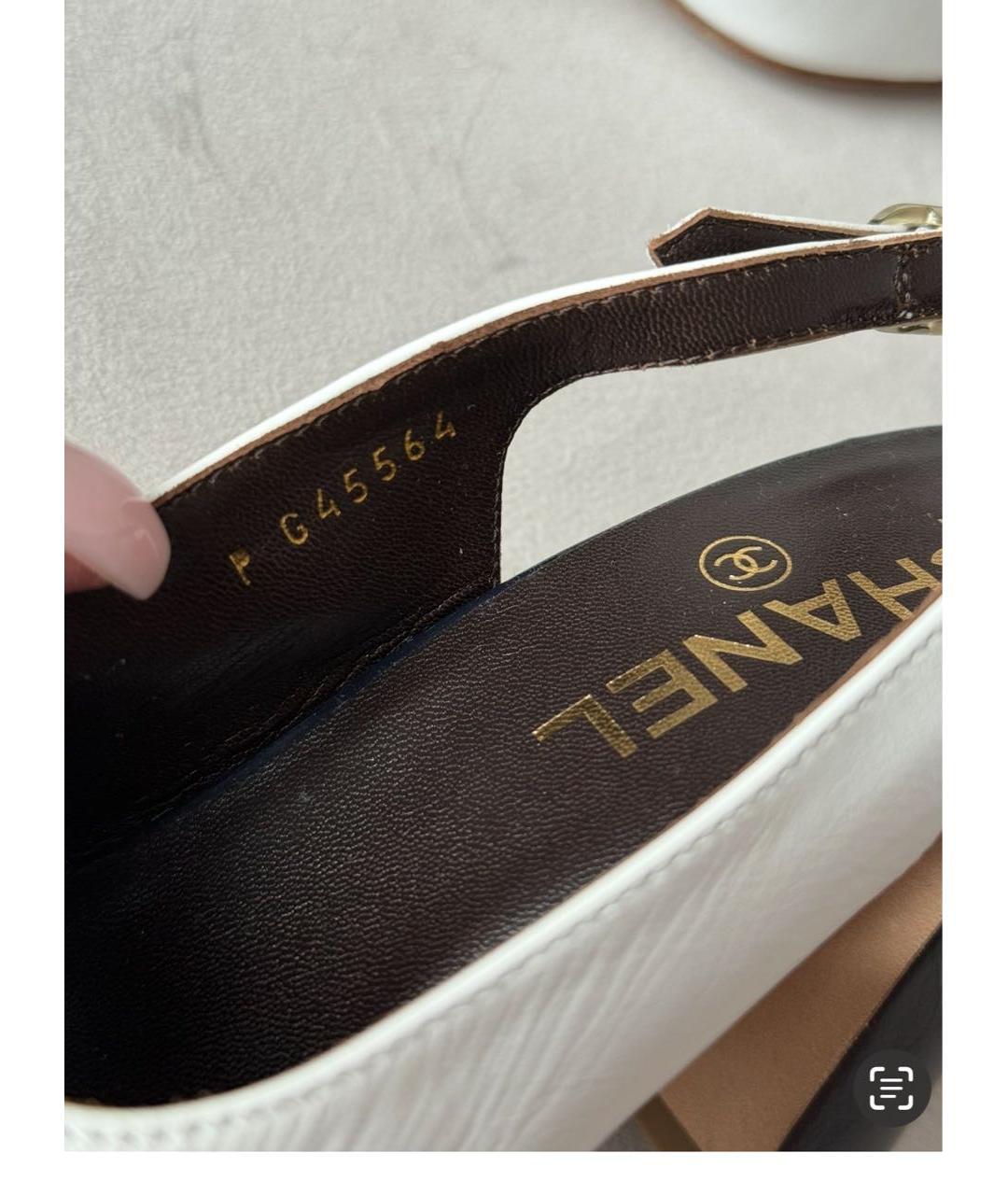 CHANEL Белые кожаные туфли, фото 6