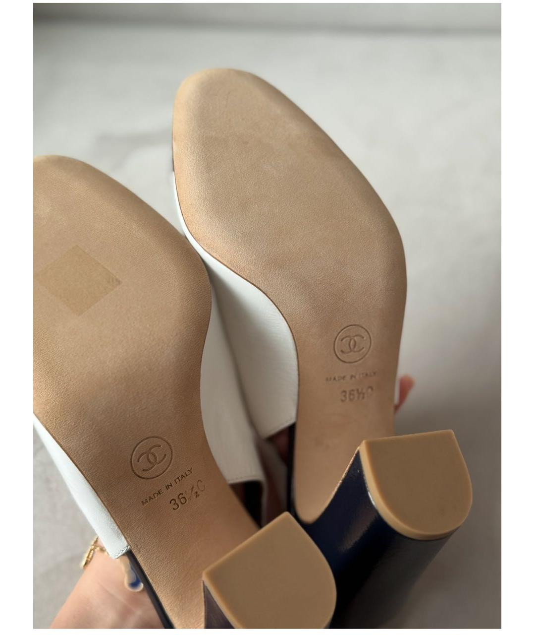 CHANEL Белые кожаные туфли, фото 4