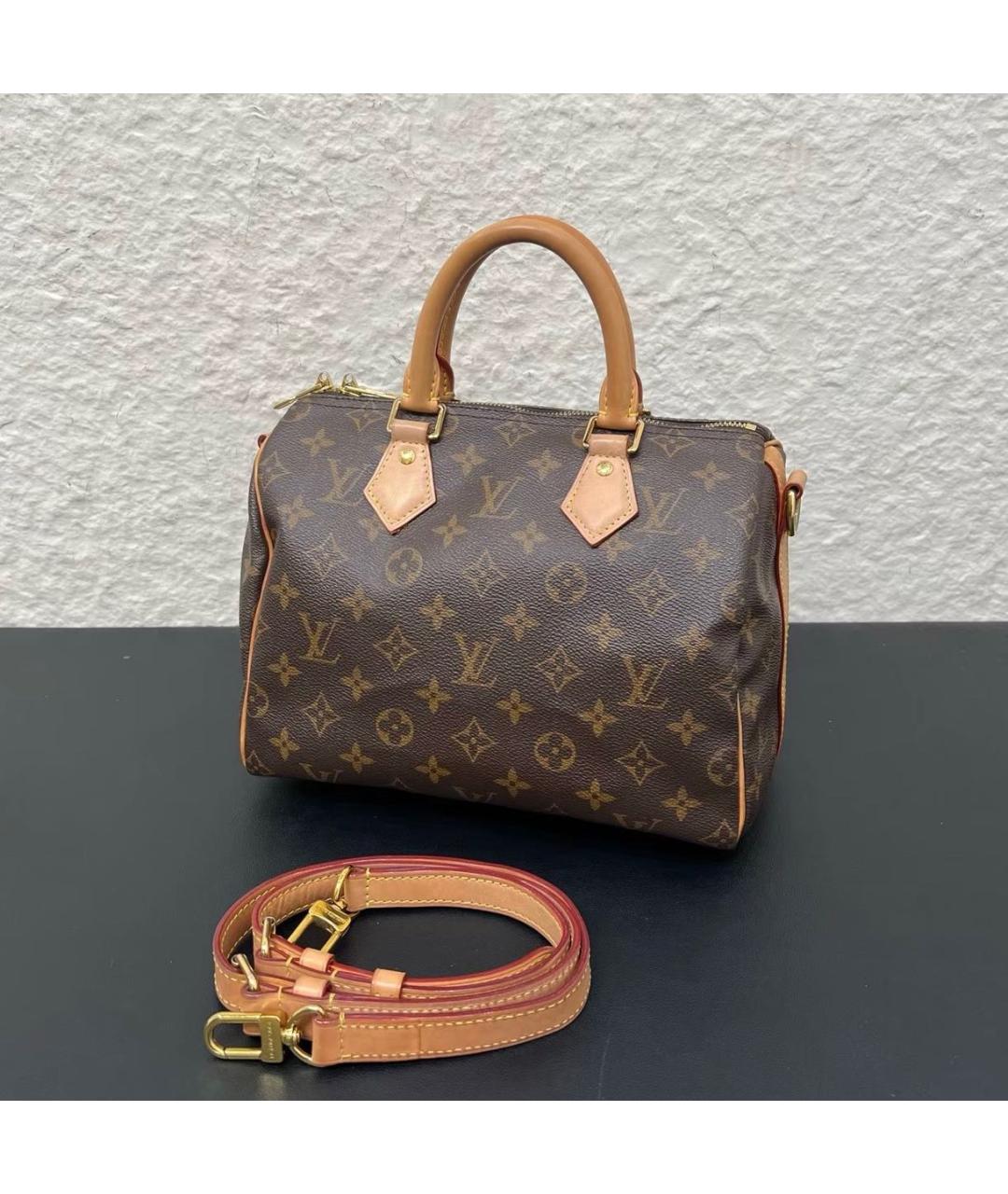 LOUIS VUITTON Коричневая сумка с короткими ручками из канвы, фото 8