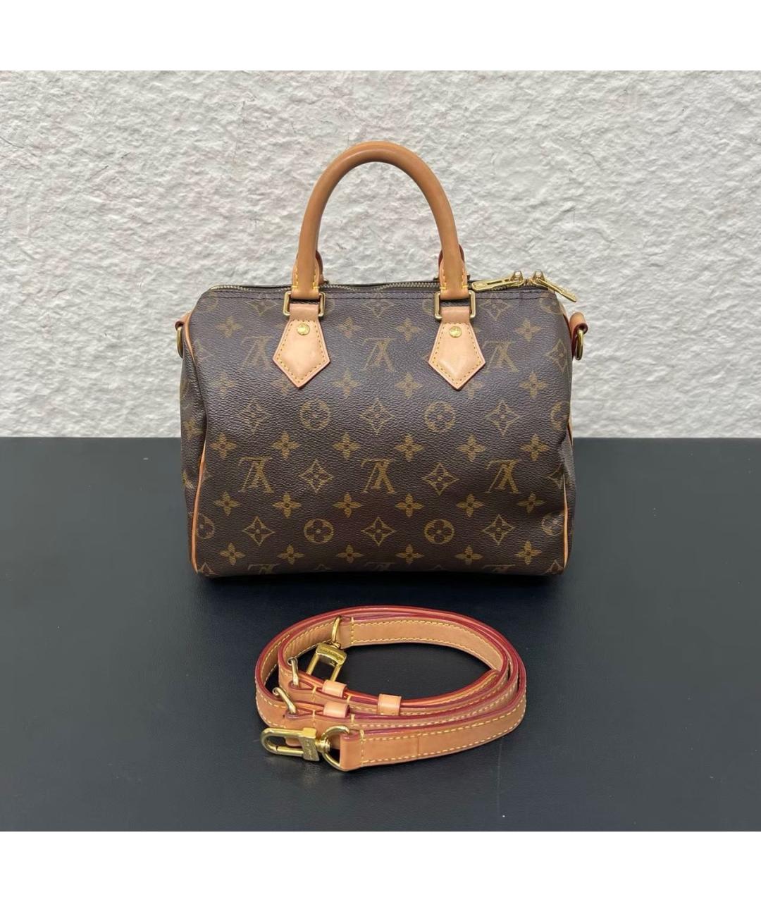 LOUIS VUITTON Коричневая сумка с короткими ручками из канвы, фото 2
