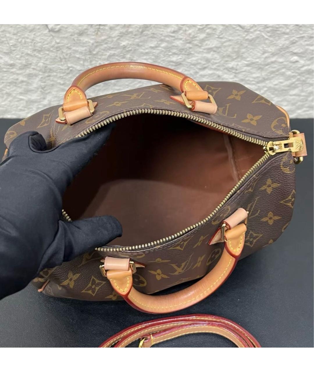 LOUIS VUITTON Коричневая сумка с короткими ручками из канвы, фото 7