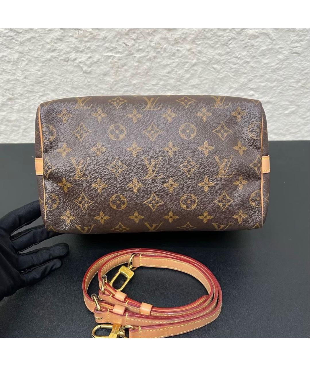 LOUIS VUITTON Коричневая сумка с короткими ручками из канвы, фото 5