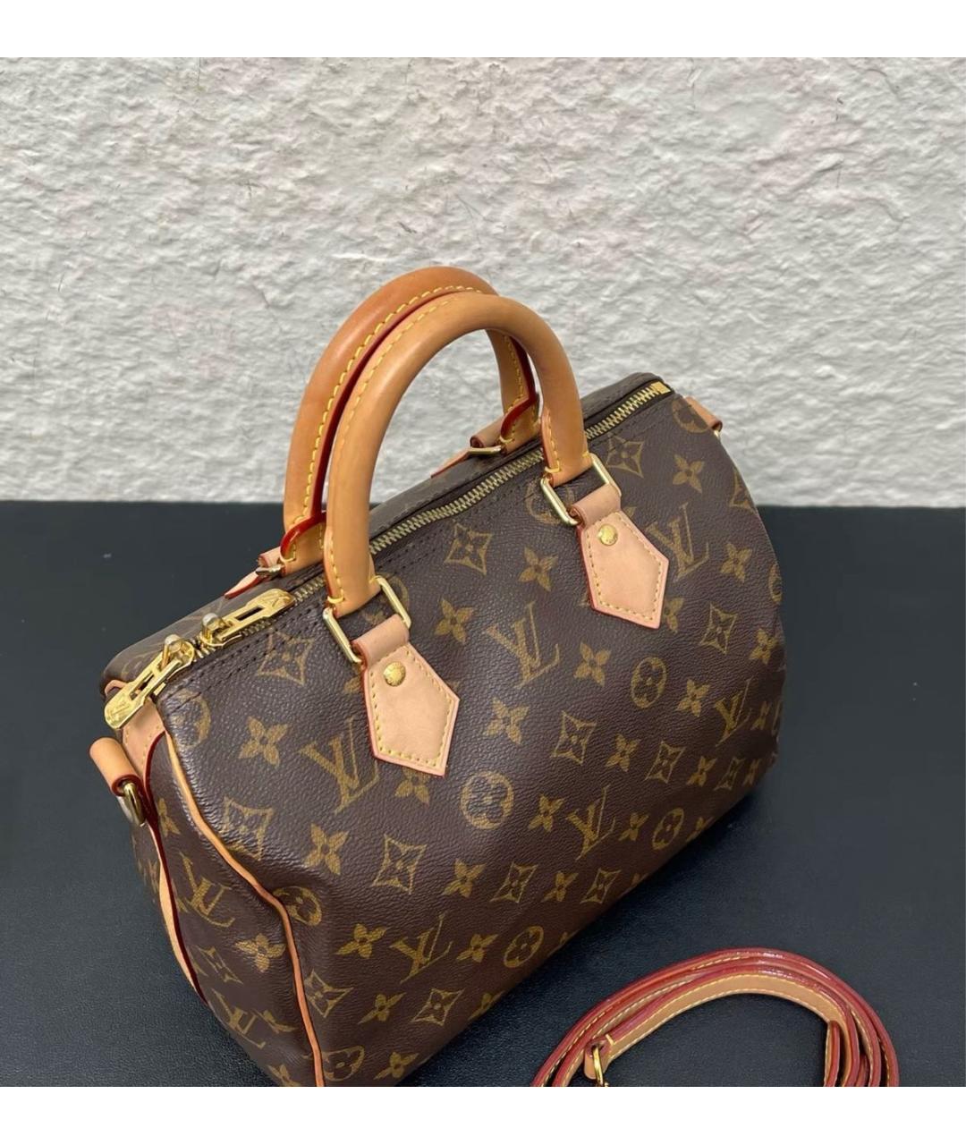 LOUIS VUITTON Коричневая сумка с короткими ручками из канвы, фото 6