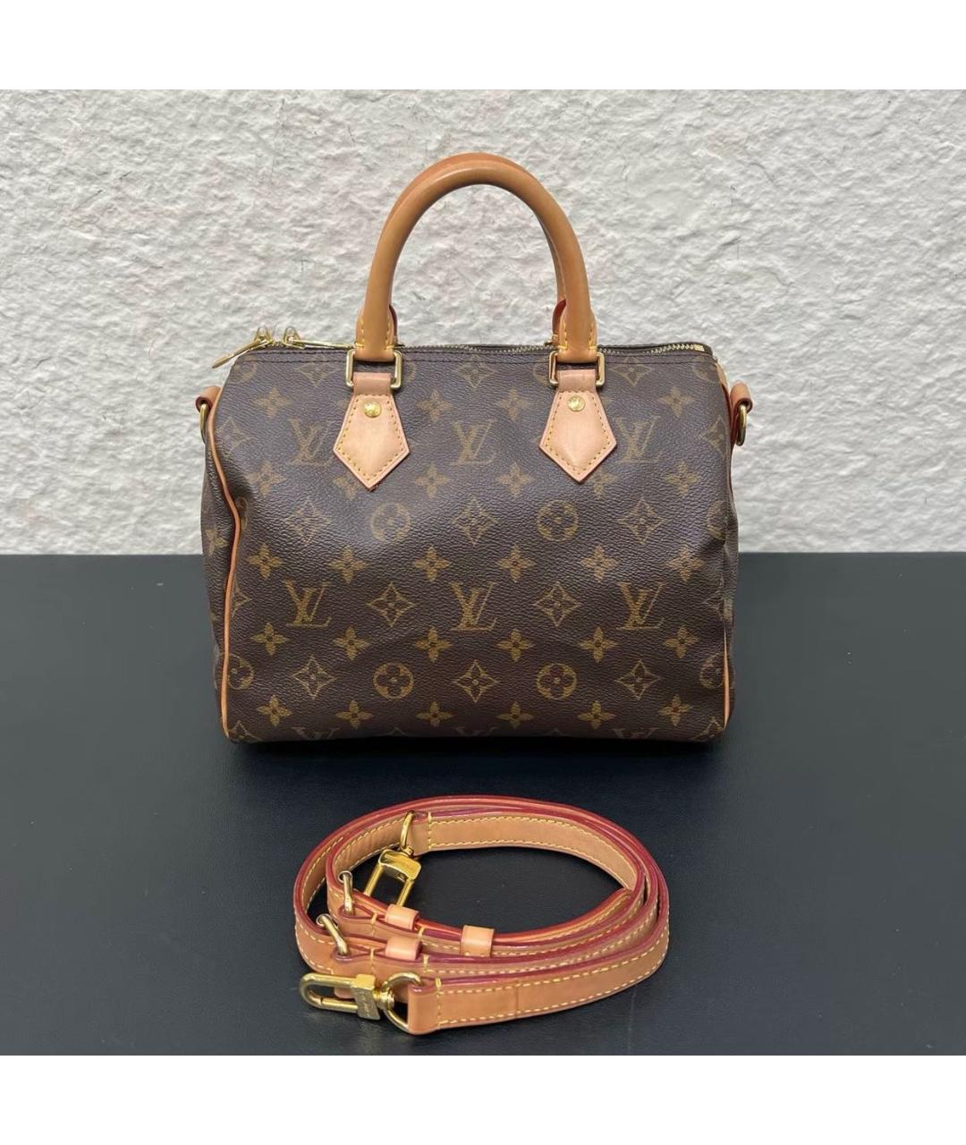 LOUIS VUITTON Коричневая сумка с короткими ручками из канвы, фото 9