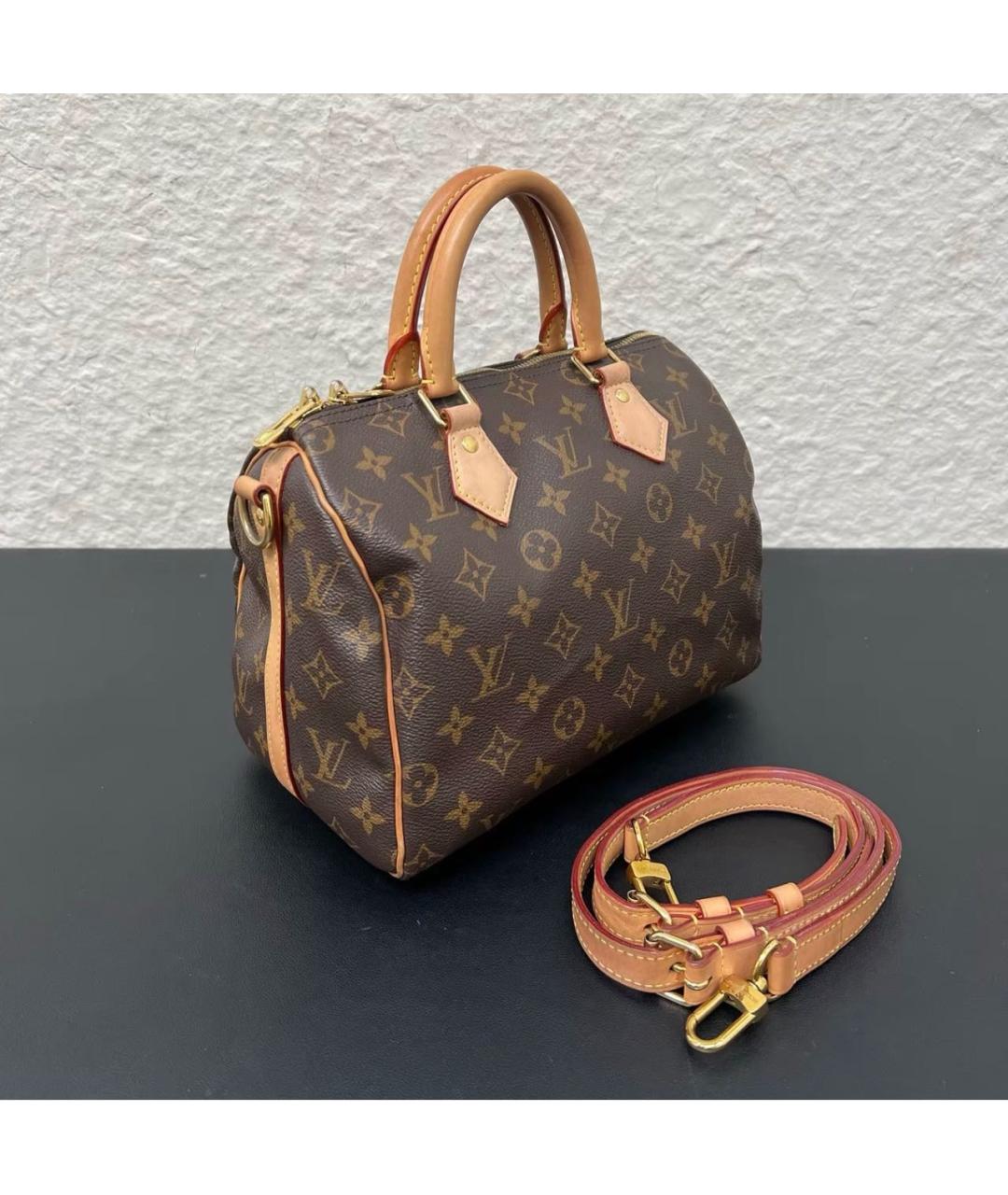 LOUIS VUITTON Коричневая сумка с короткими ручками из канвы, фото 3