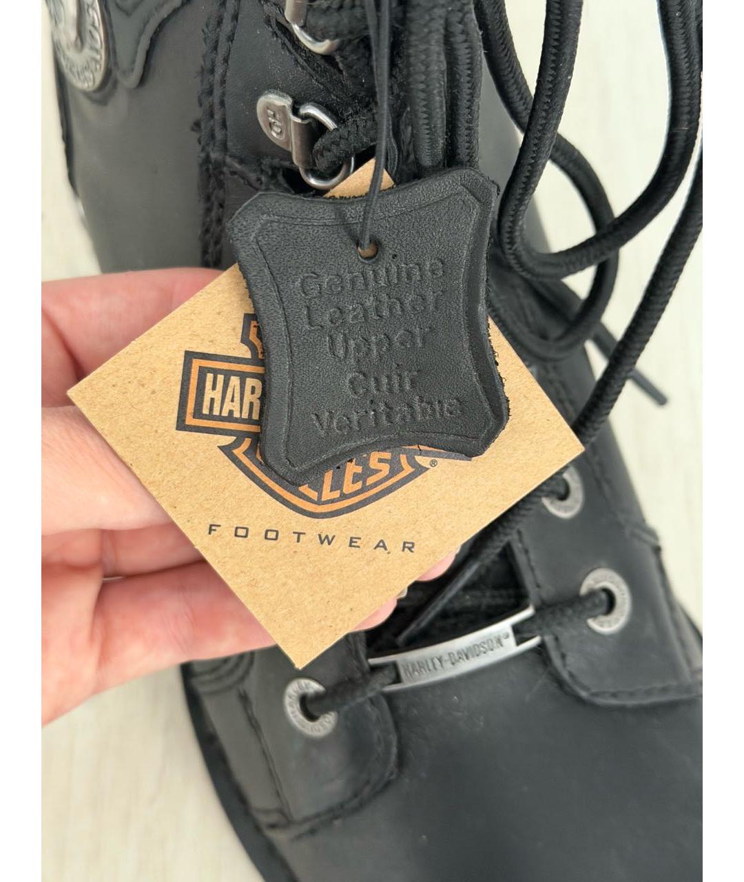 Harley Davidson Черные кожаные высокие ботинки, фото 4