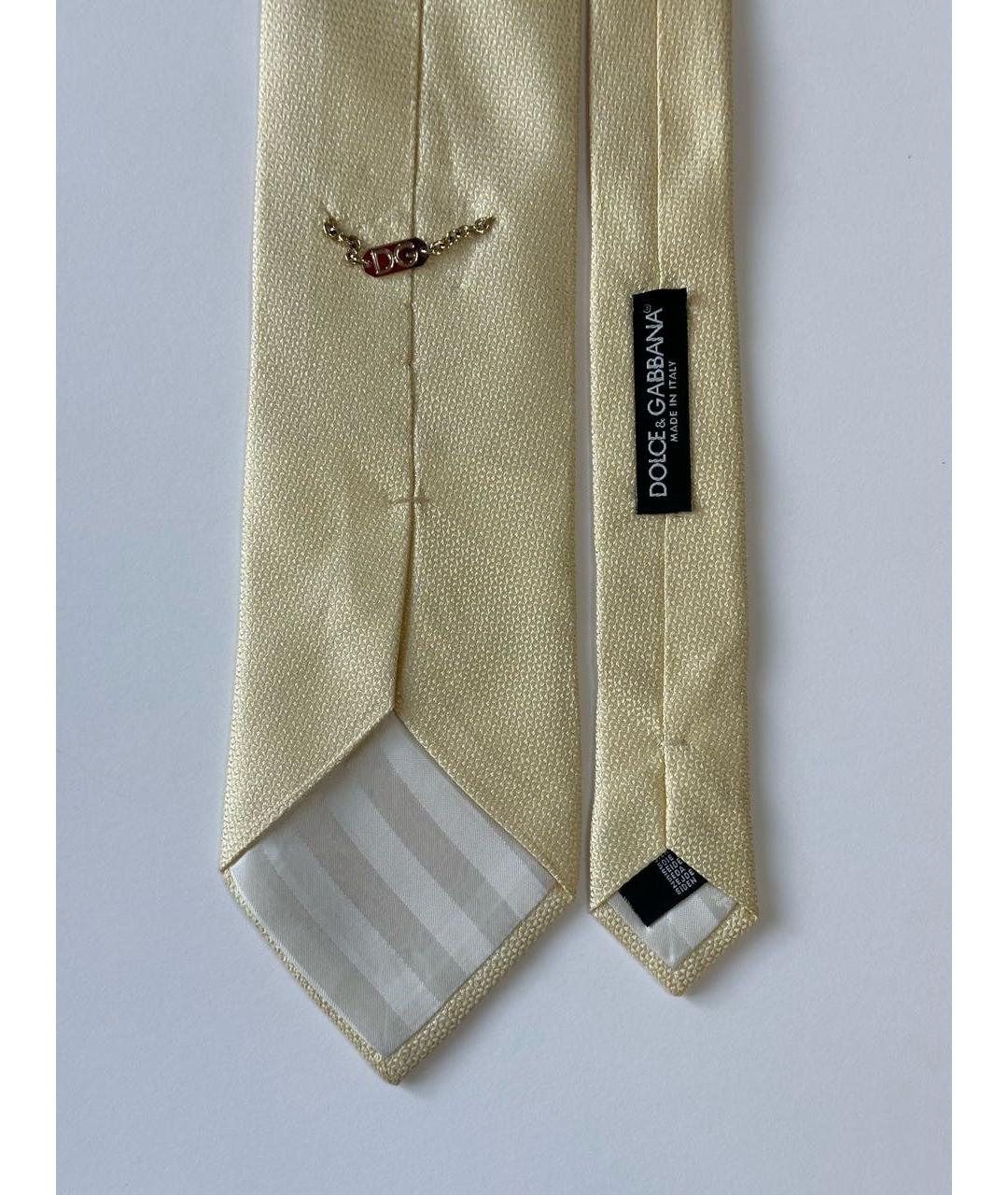 DOLCE&GABBANA Желтый шелковый галстук, фото 4