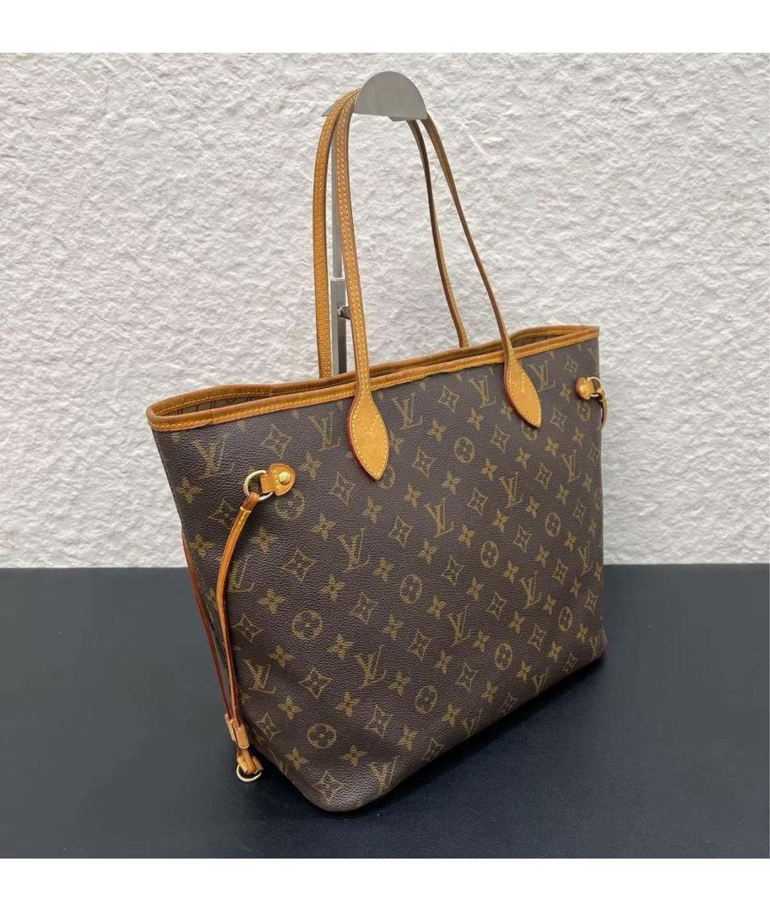 LOUIS VUITTON Коричневая кожаная сумка тоут, фото 3