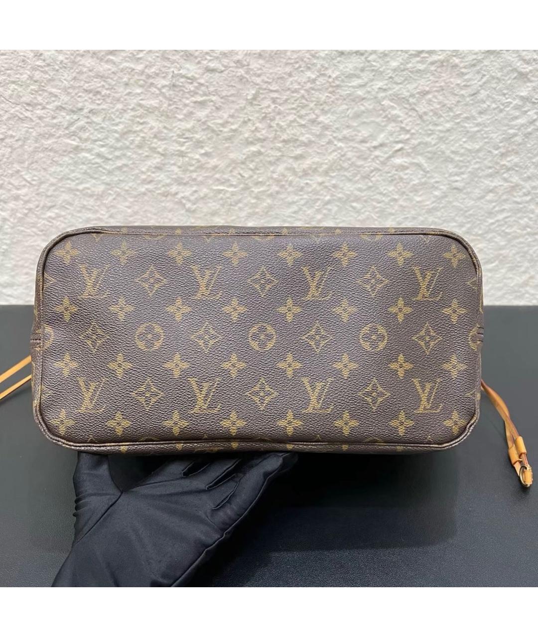 LOUIS VUITTON Коричневая кожаная сумка тоут, фото 5