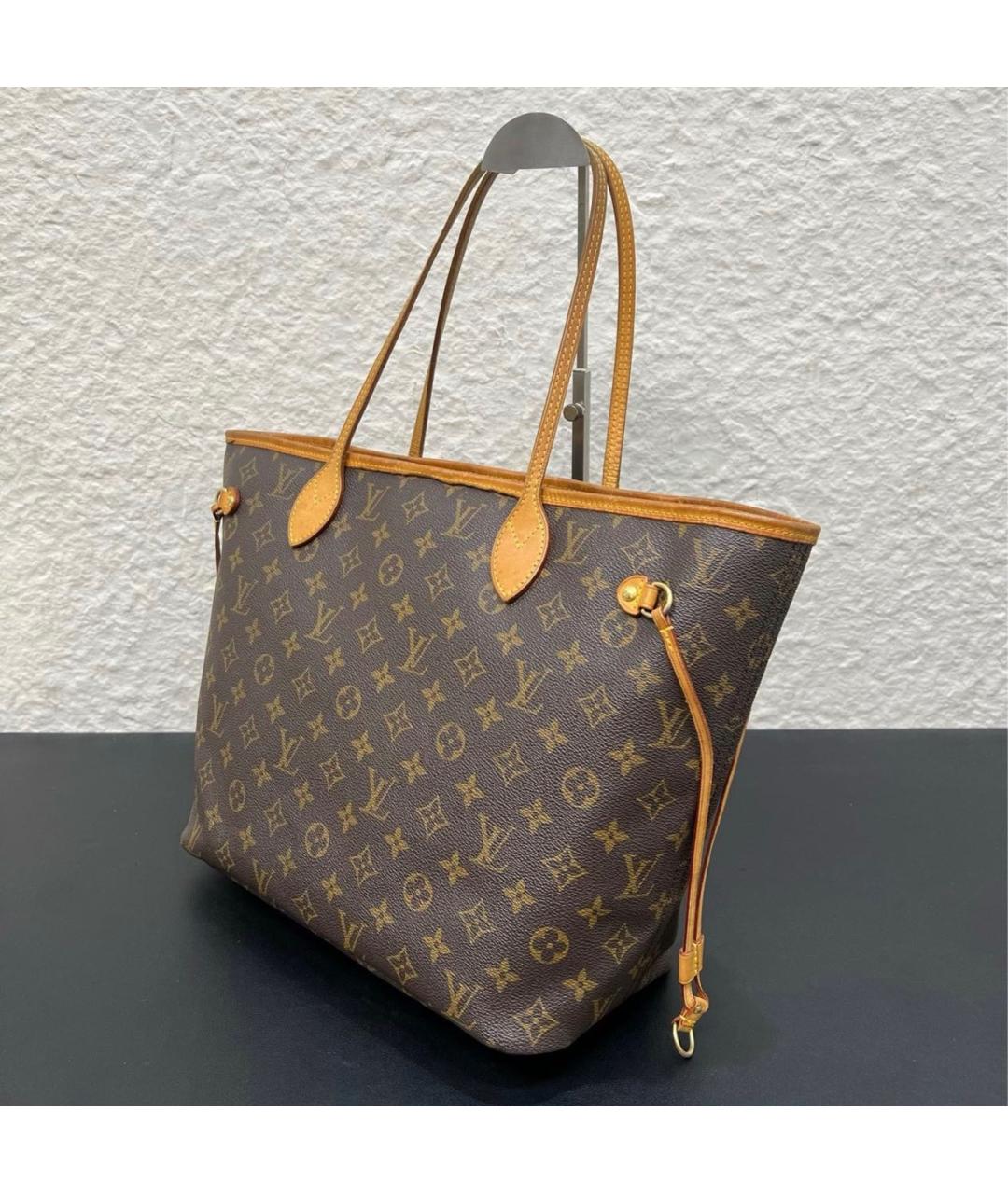 LOUIS VUITTON Коричневая кожаная сумка тоут, фото 4