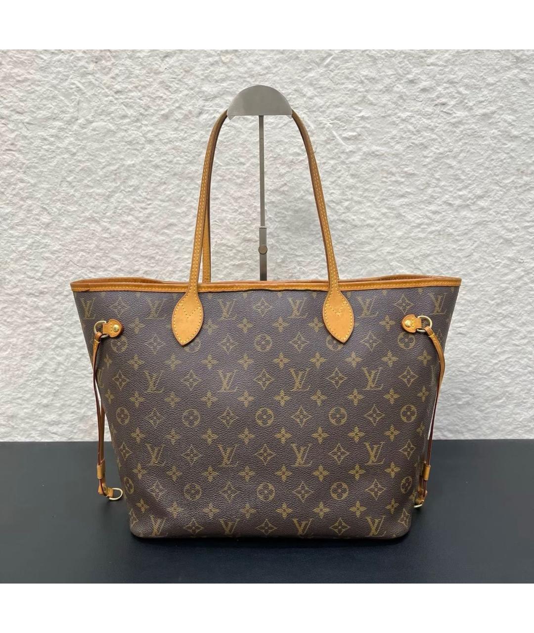 LOUIS VUITTON Коричневая кожаная сумка тоут, фото 8