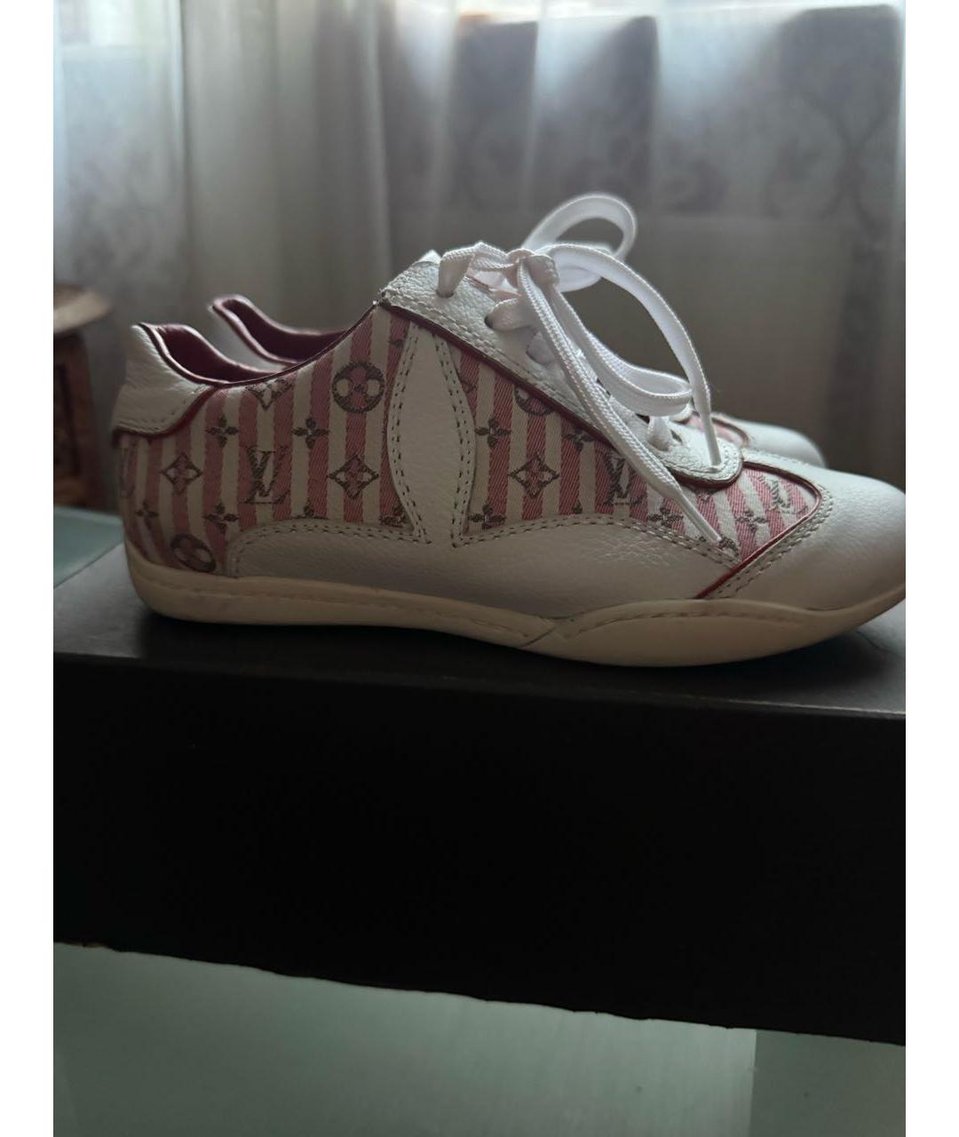 LOUIS VUITTON Белые кожаные кроссовки, фото 7
