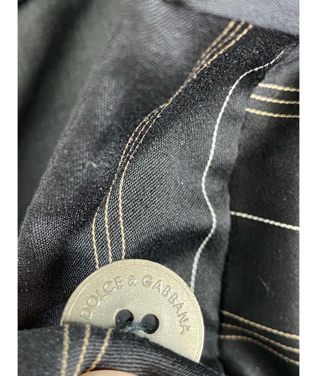DOLCE&GABBANA Черные хлопко-эластановые прямые брюки, фото 4