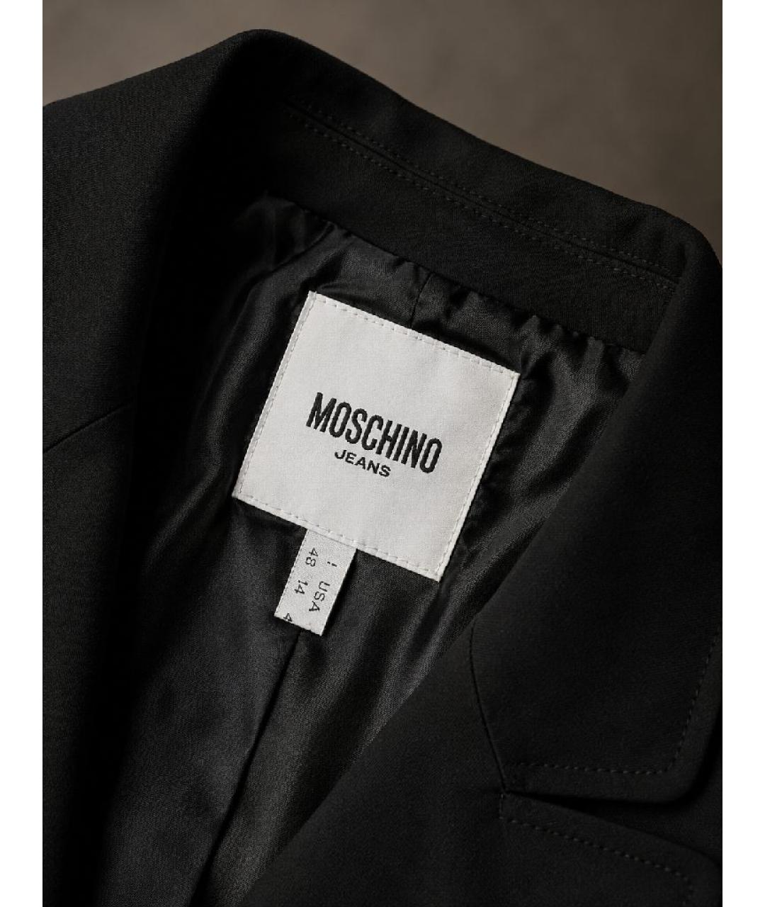 MOSCHINO JEANS Черный хлопко-эластановый жакет/пиджак, фото 3