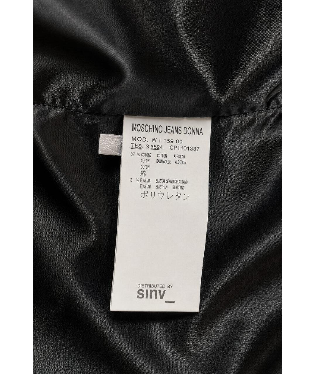 MOSCHINO JEANS Черный хлопко-эластановый жакет/пиджак, фото 5