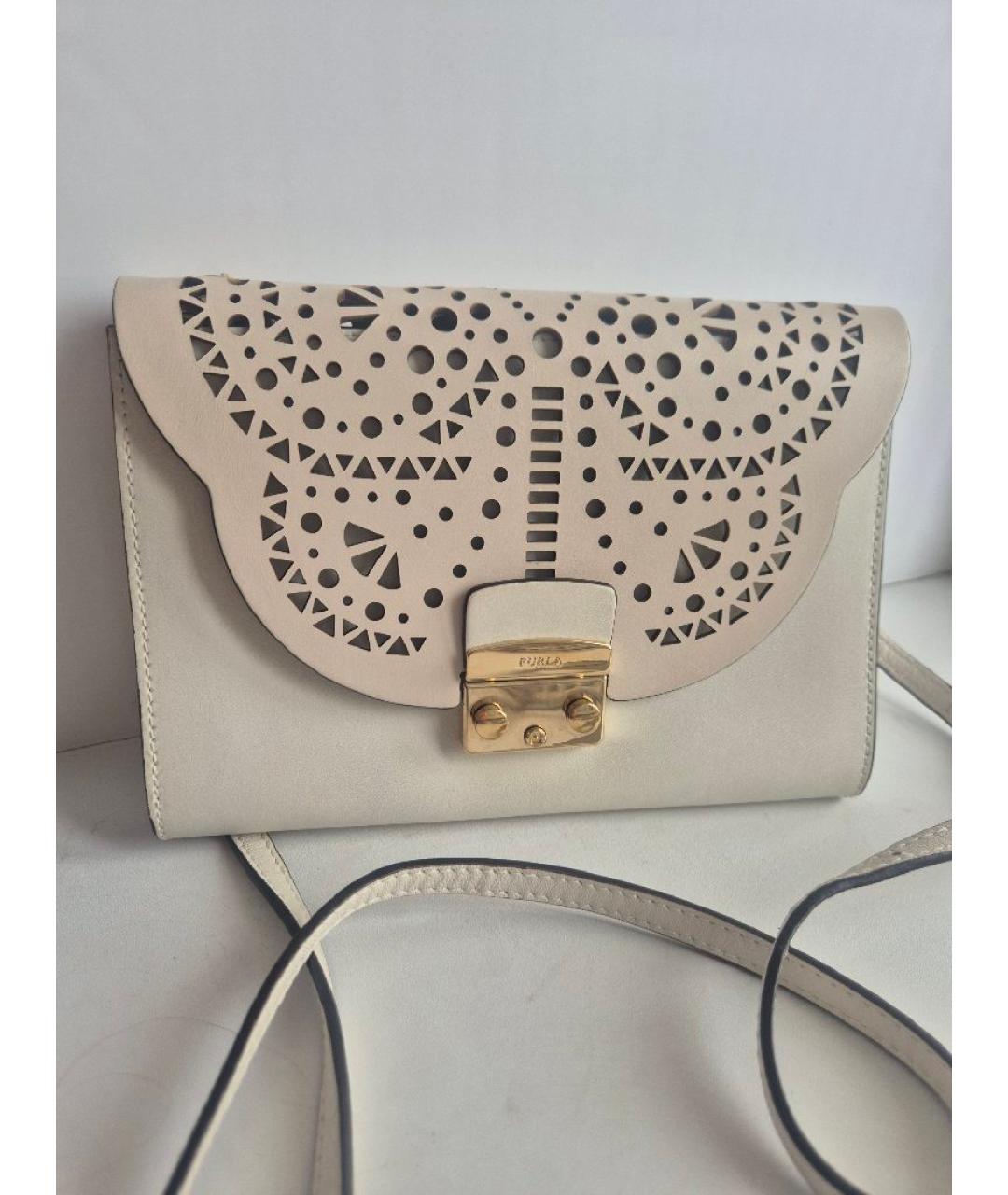 FURLA Белая сумка через плечо из искусственной кожи, фото 7