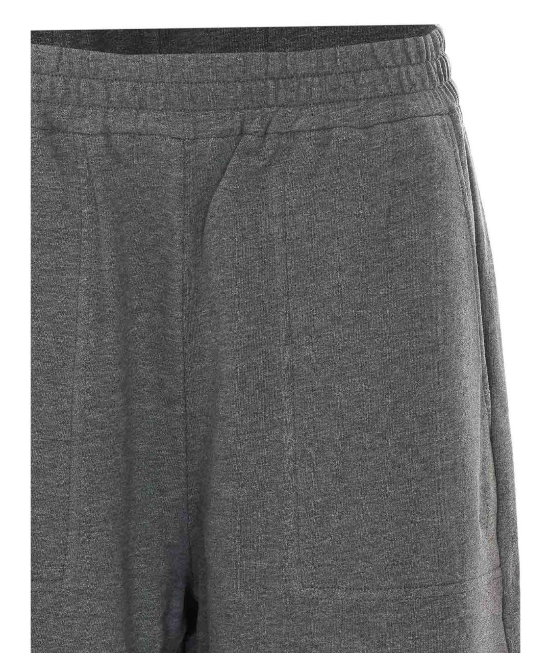 BRUNELLO CUCINELLI Серые хлопковые спортивные брюки и шорты, фото 4