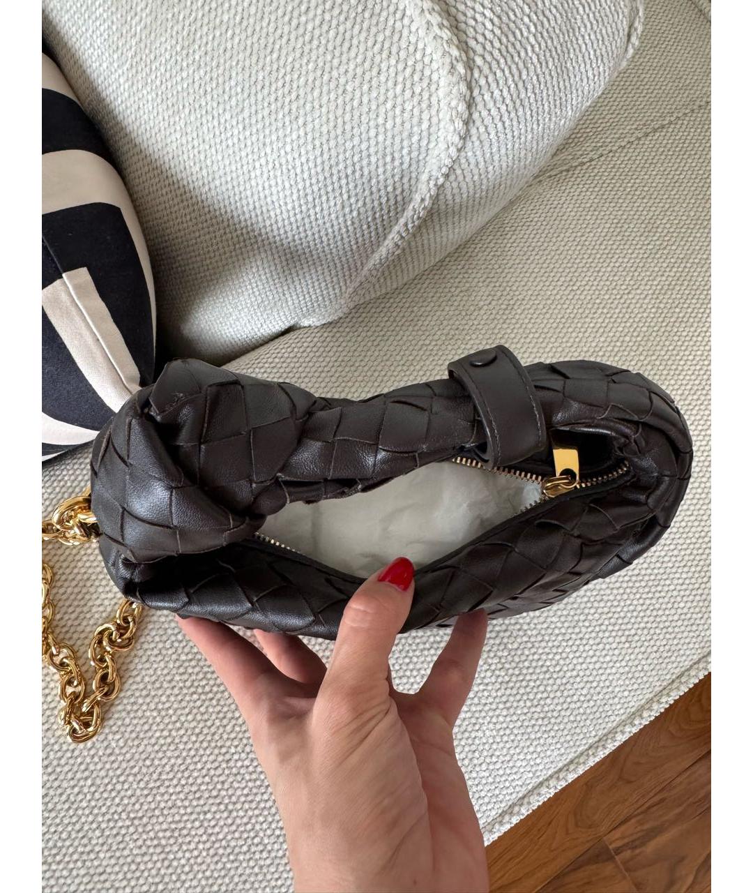 BOTTEGA VENETA Коричневая кожаная сумка с короткими ручками, фото 6