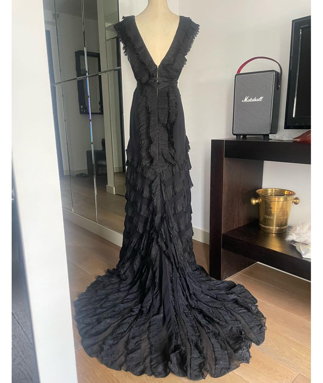 CAROLINA HERRERA Черное шелковое вечернее платье, фото 2