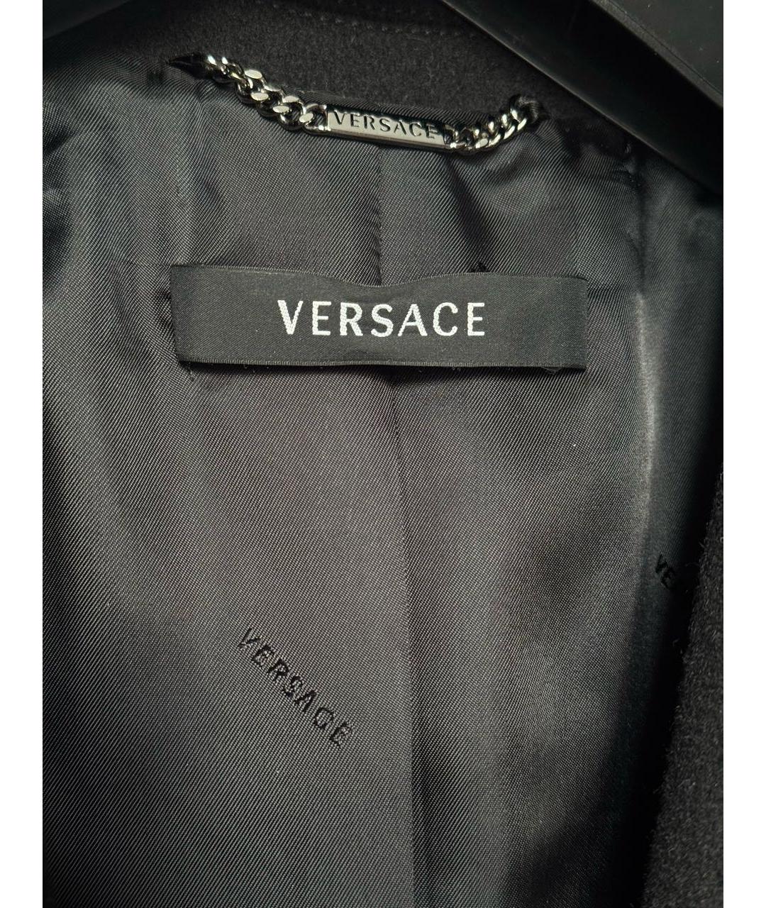 VERSACE Черное кашемировое пальто, фото 3