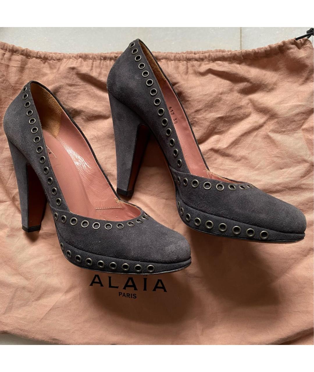 ALAIA Антрацитовые замшевые туфли, фото 7