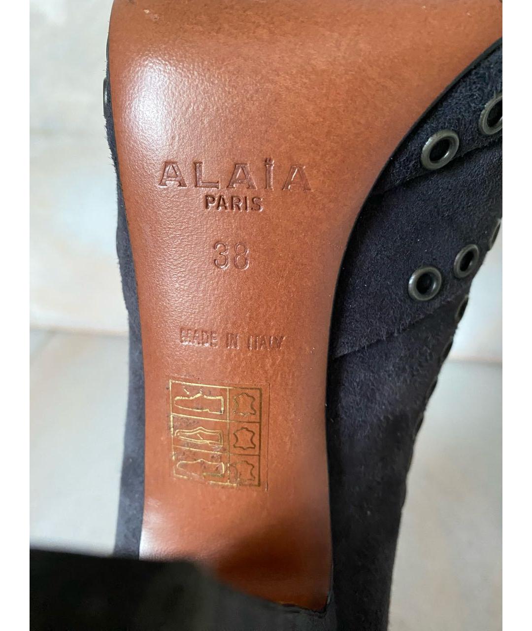 ALAIA Антрацитовые замшевые туфли, фото 5