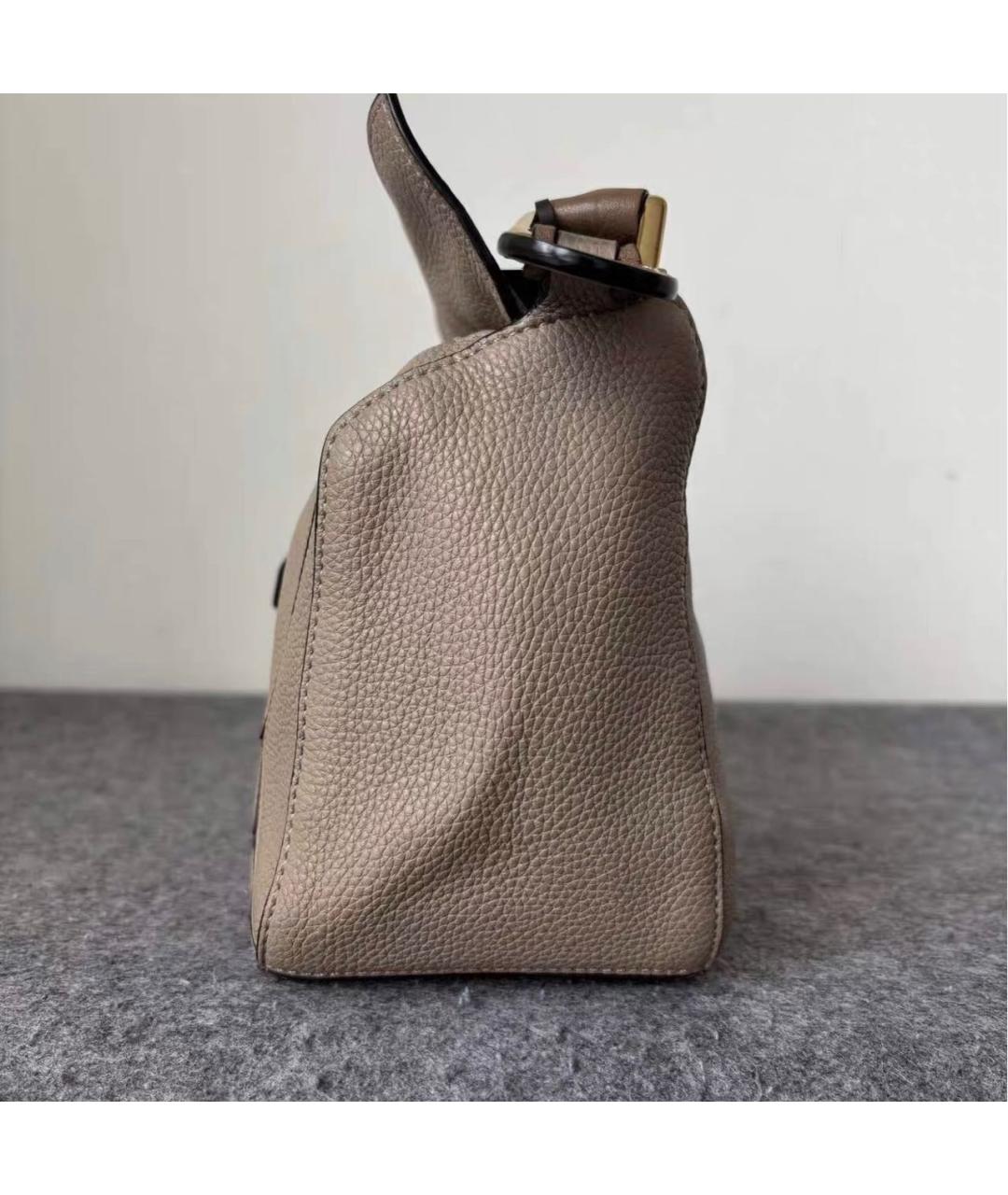 LOEWE Бежевая кожаная сумка через плечо, фото 4