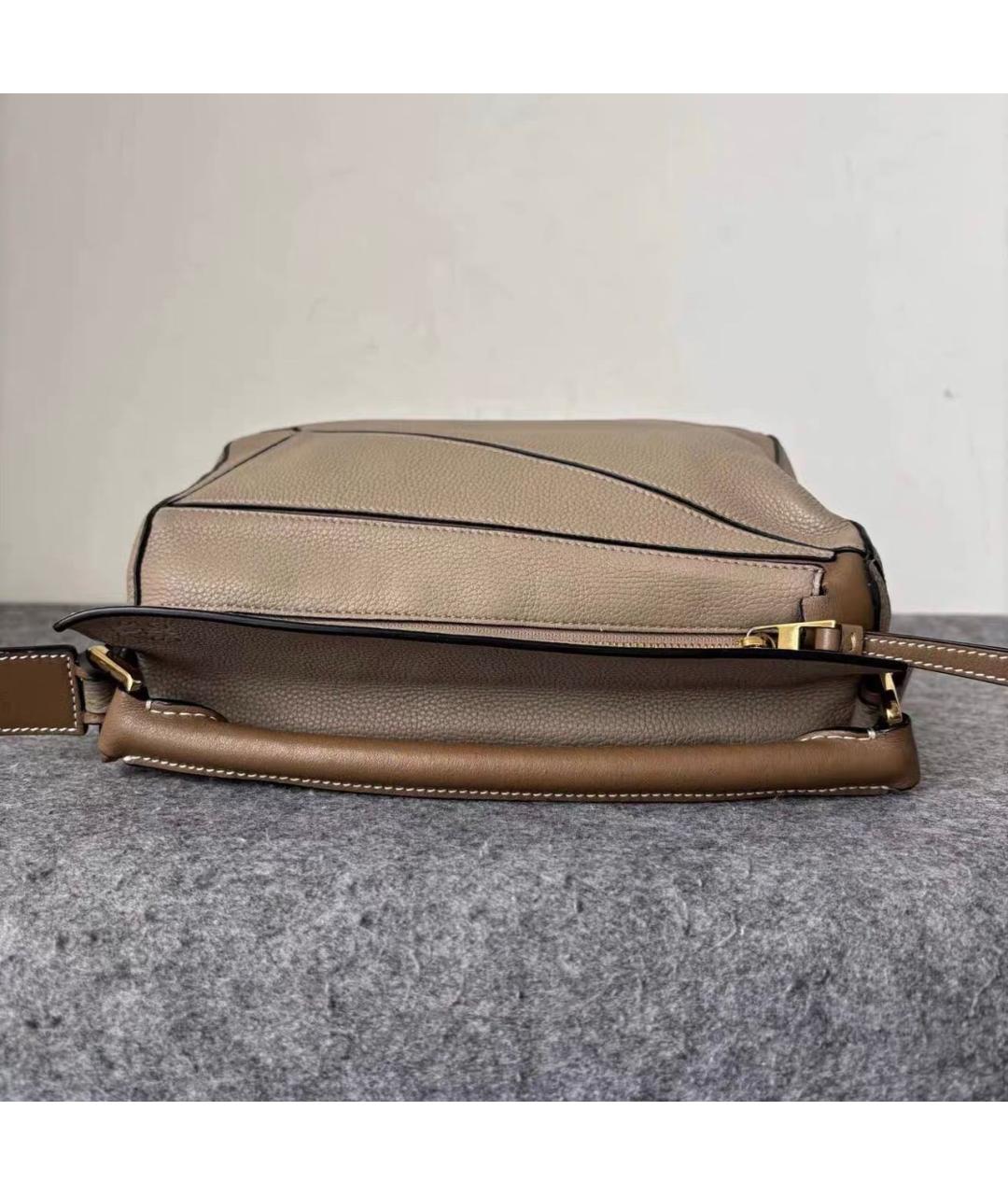 LOEWE Бежевая кожаная сумка через плечо, фото 5