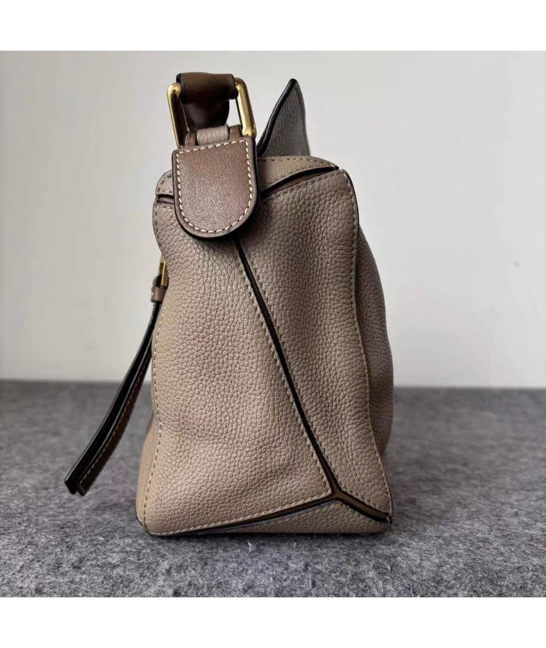 LOEWE Бежевая кожаная сумка через плечо, фото 3
