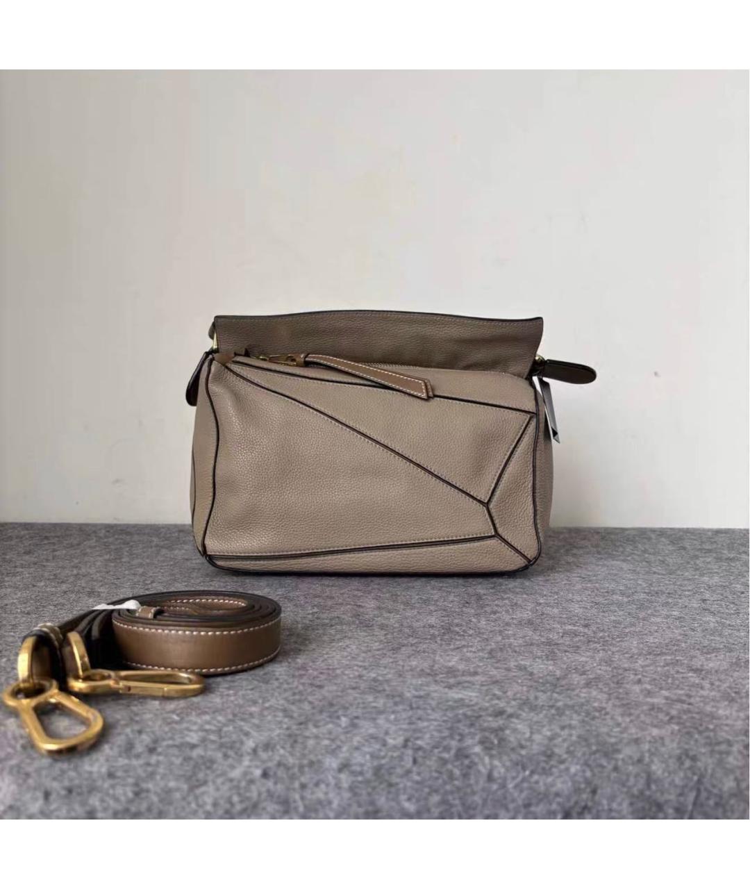 LOEWE Бежевая кожаная сумка через плечо, фото 9