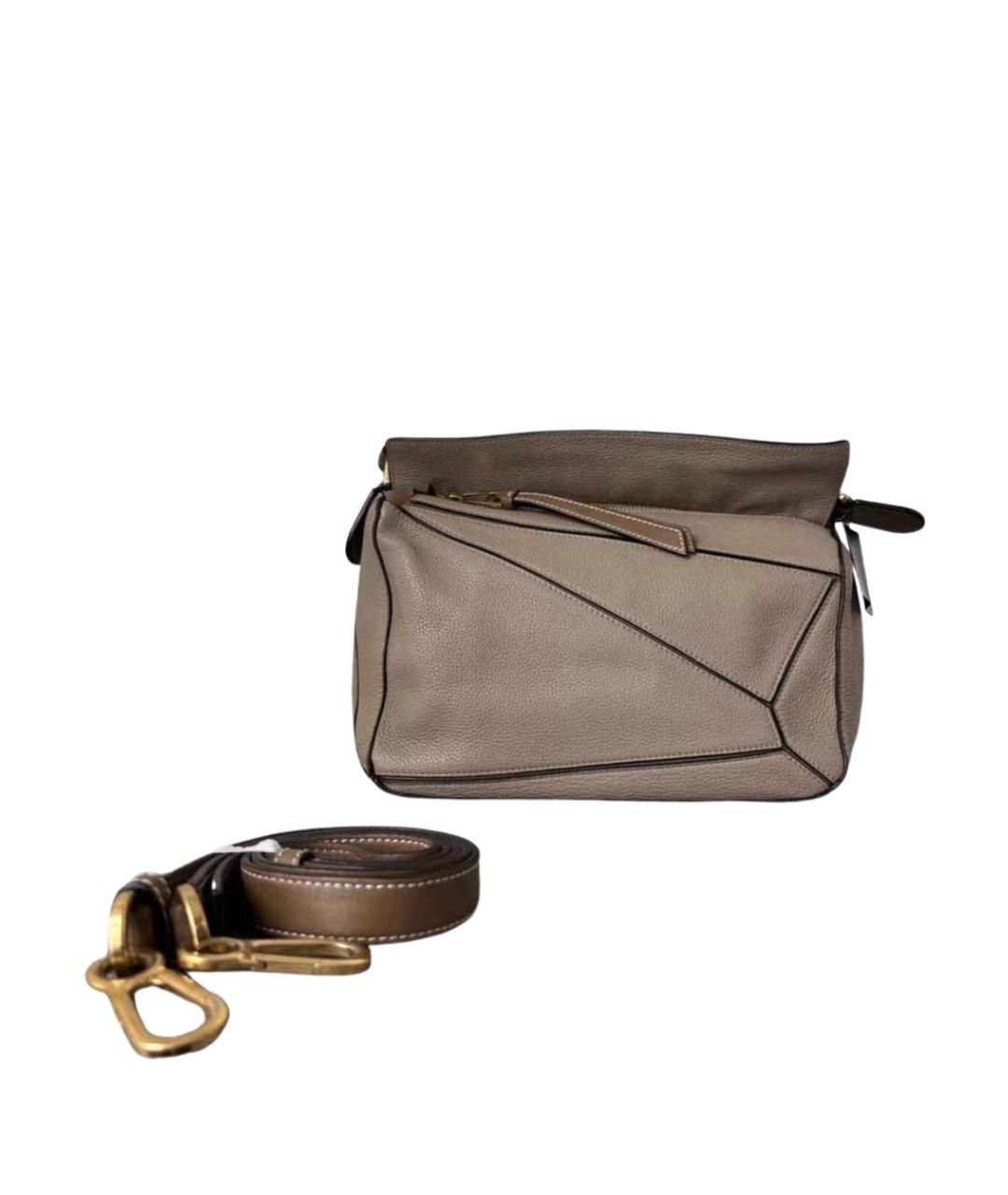 LOEWE Бежевая кожаная сумка через плечо, фото 1