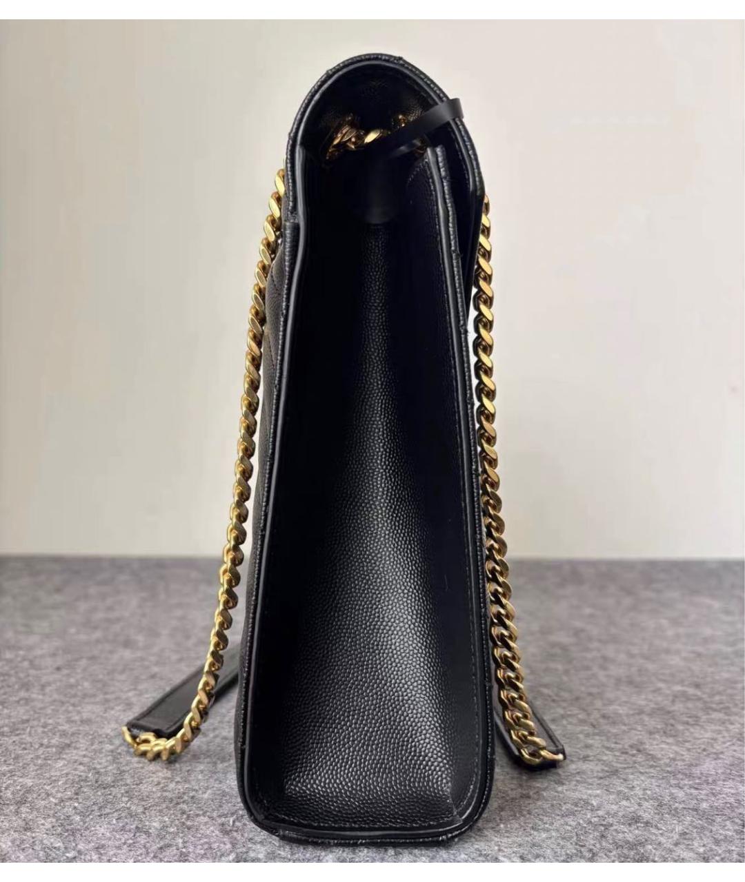 SAINT LAURENT Черная кожаная сумка через плечо, фото 3