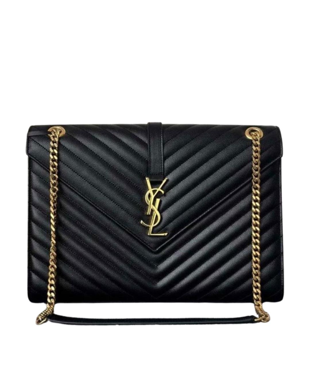 SAINT LAURENT Черная кожаная сумка через плечо, фото 1