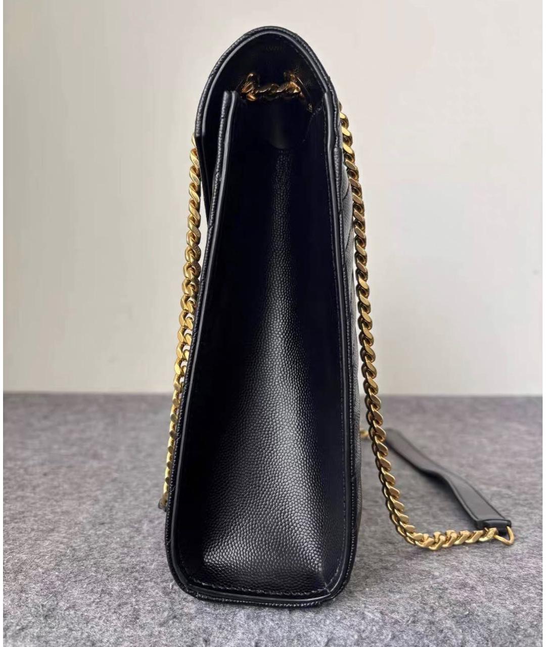 SAINT LAURENT Черная кожаная сумка через плечо, фото 4
