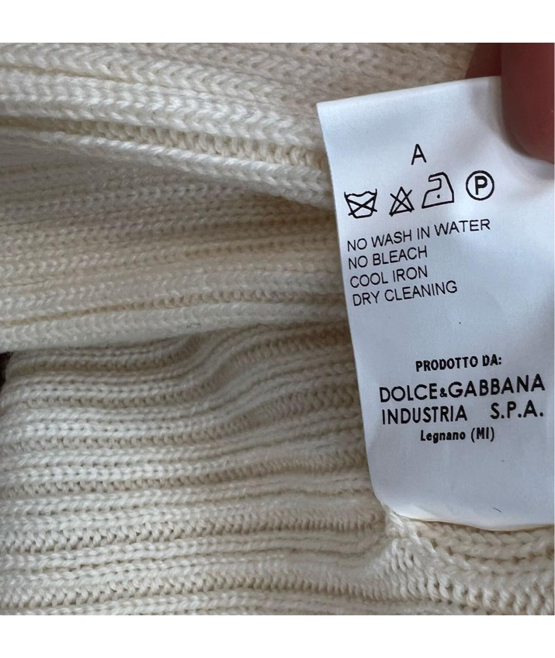 DOLCE&GABBANA Белая шерстяная водолазка, фото 5