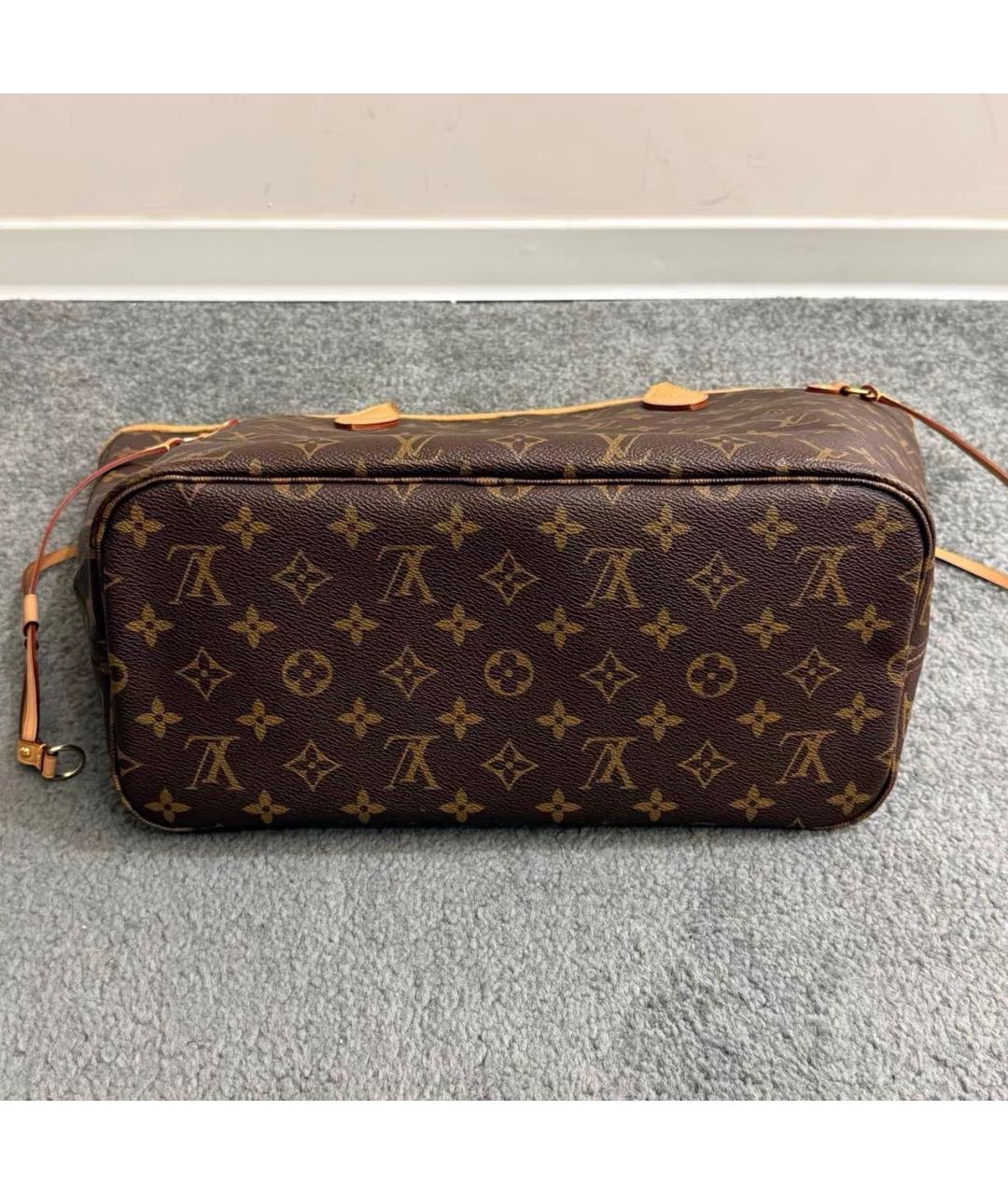 LOUIS VUITTON Коричневая кожаная сумка тоут, фото 5