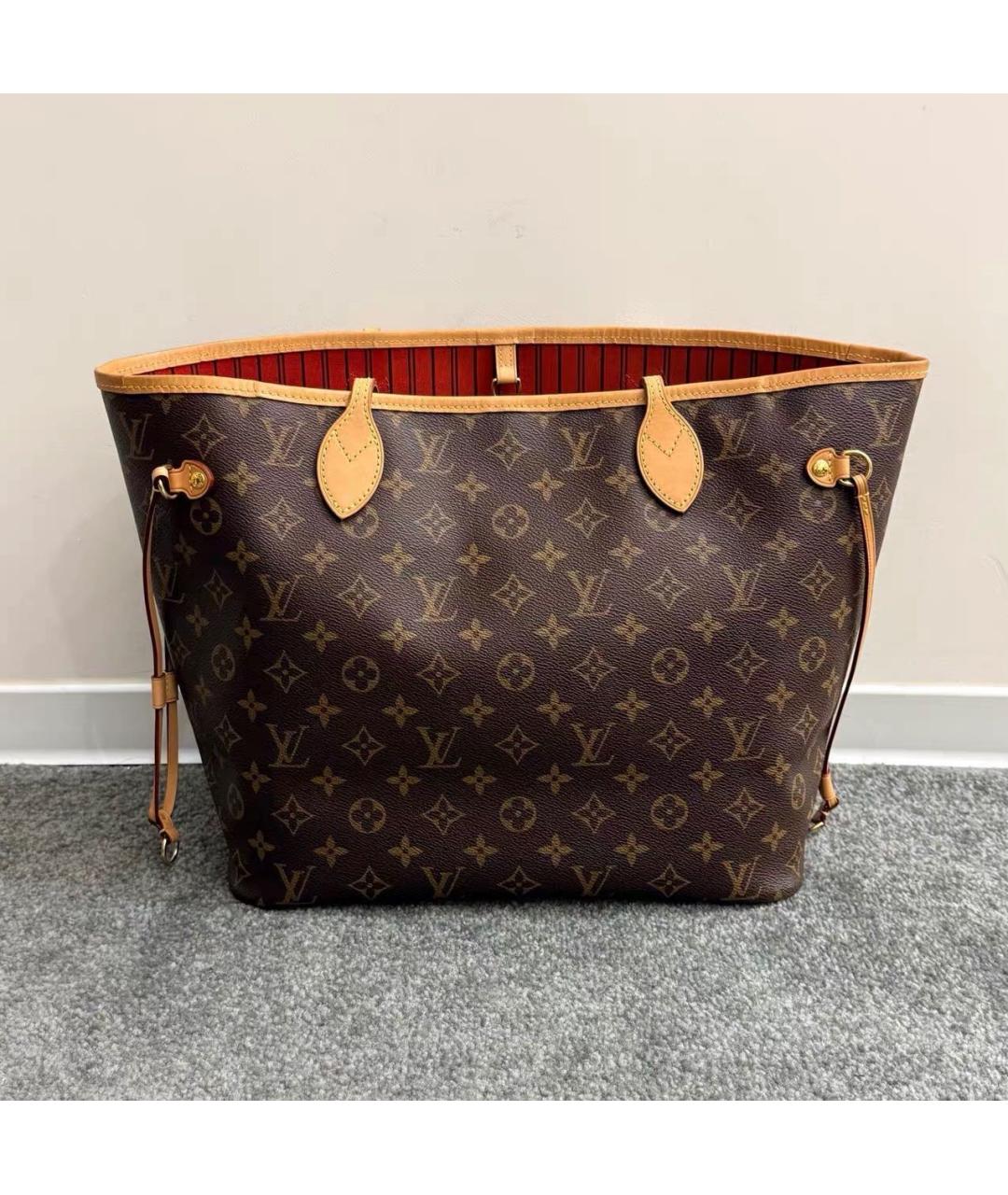 LOUIS VUITTON Коричневая кожаная сумка тоут, фото 2
