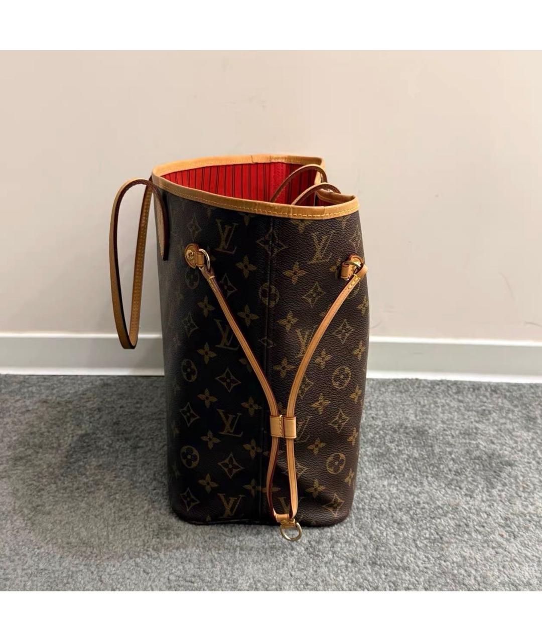 LOUIS VUITTON Коричневая кожаная сумка тоут, фото 4