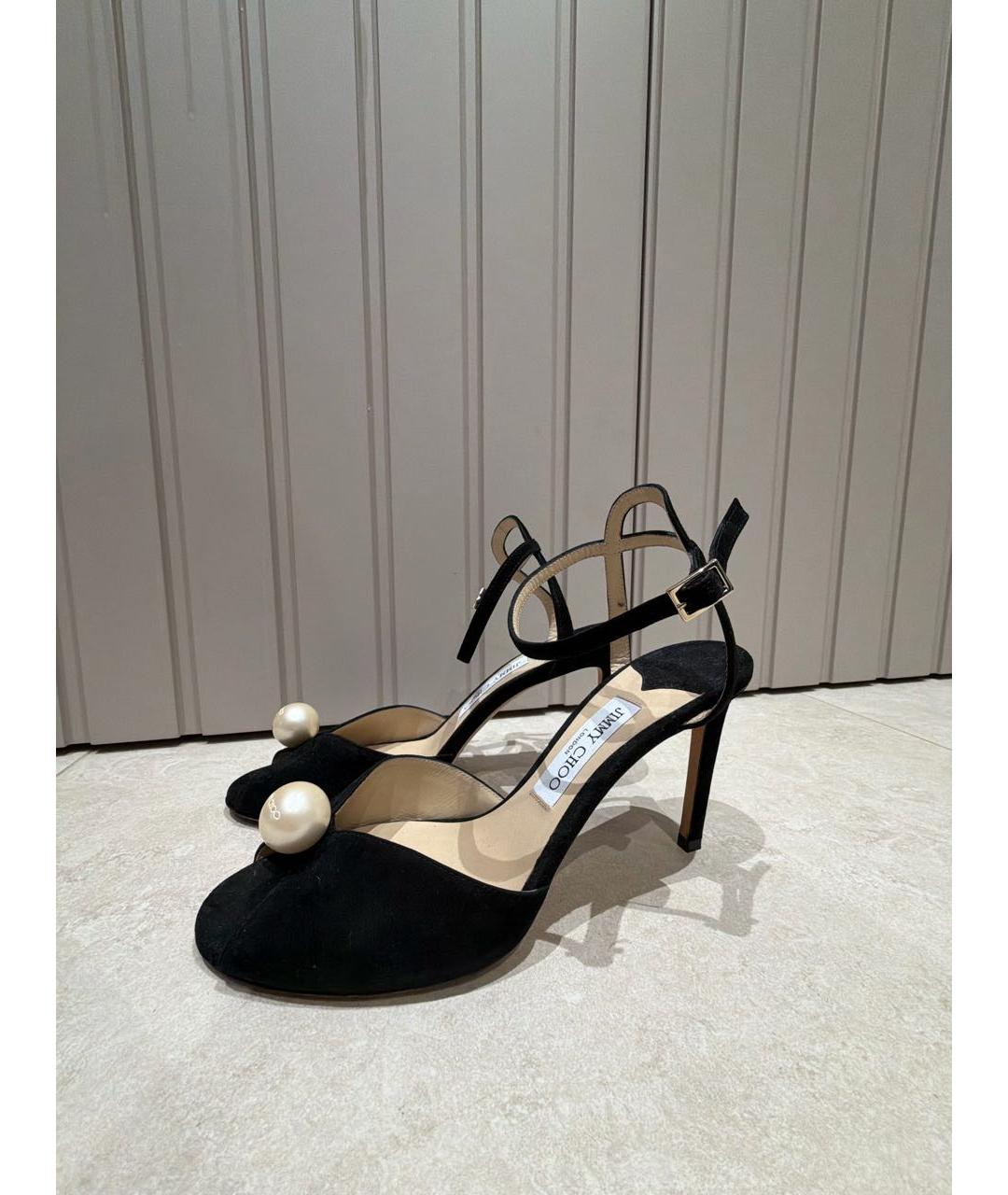JIMMY CHOO Черные замшевые босоножки, фото 5