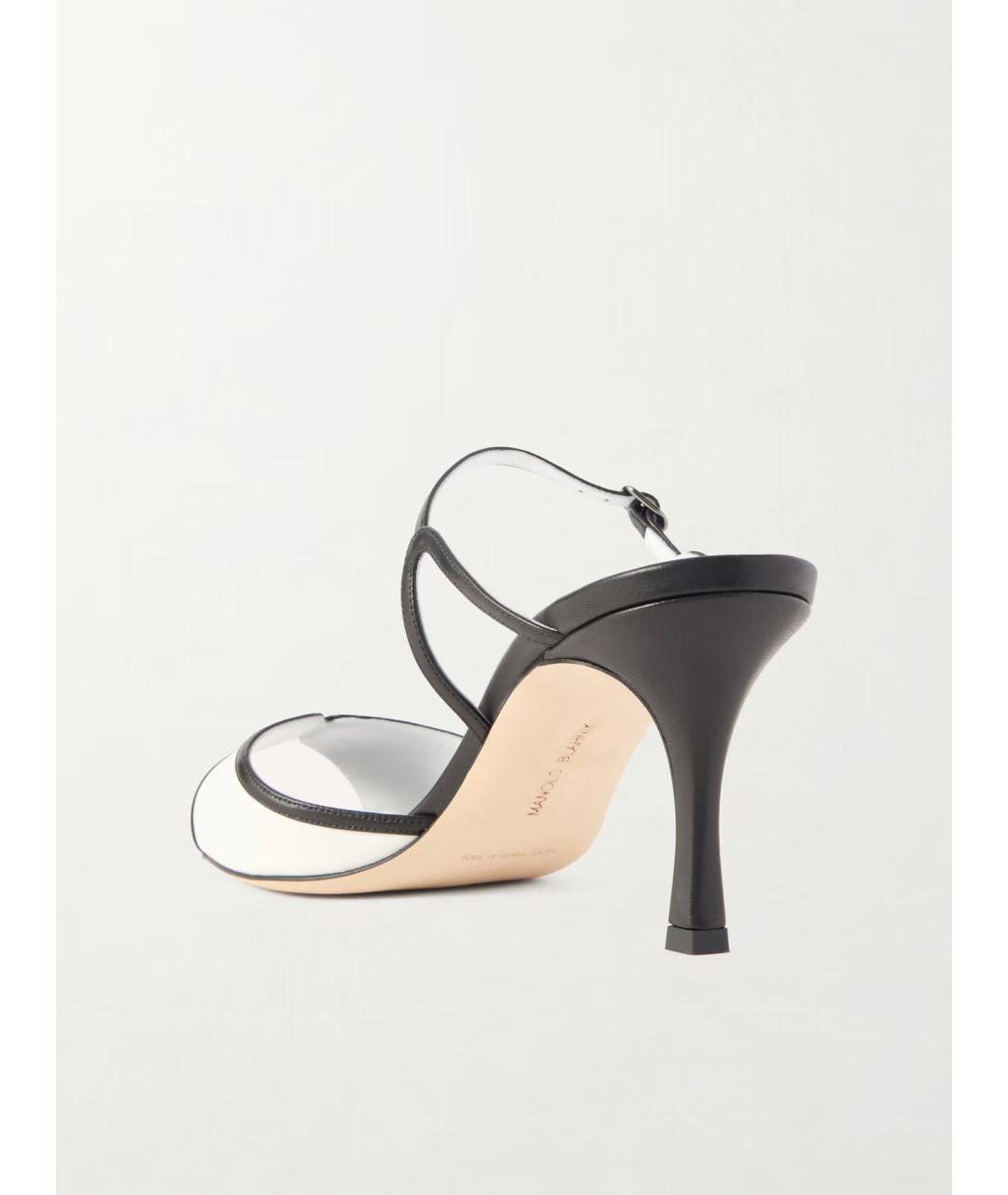 MANOLO BLAHNIK Белые кожаные босоножки, фото 5