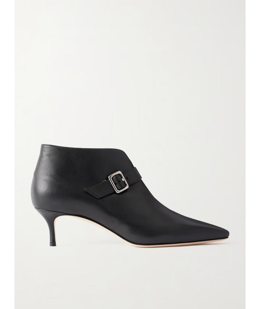 MANOLO BLAHNIK Черные кожаные ботильоны, фото 6