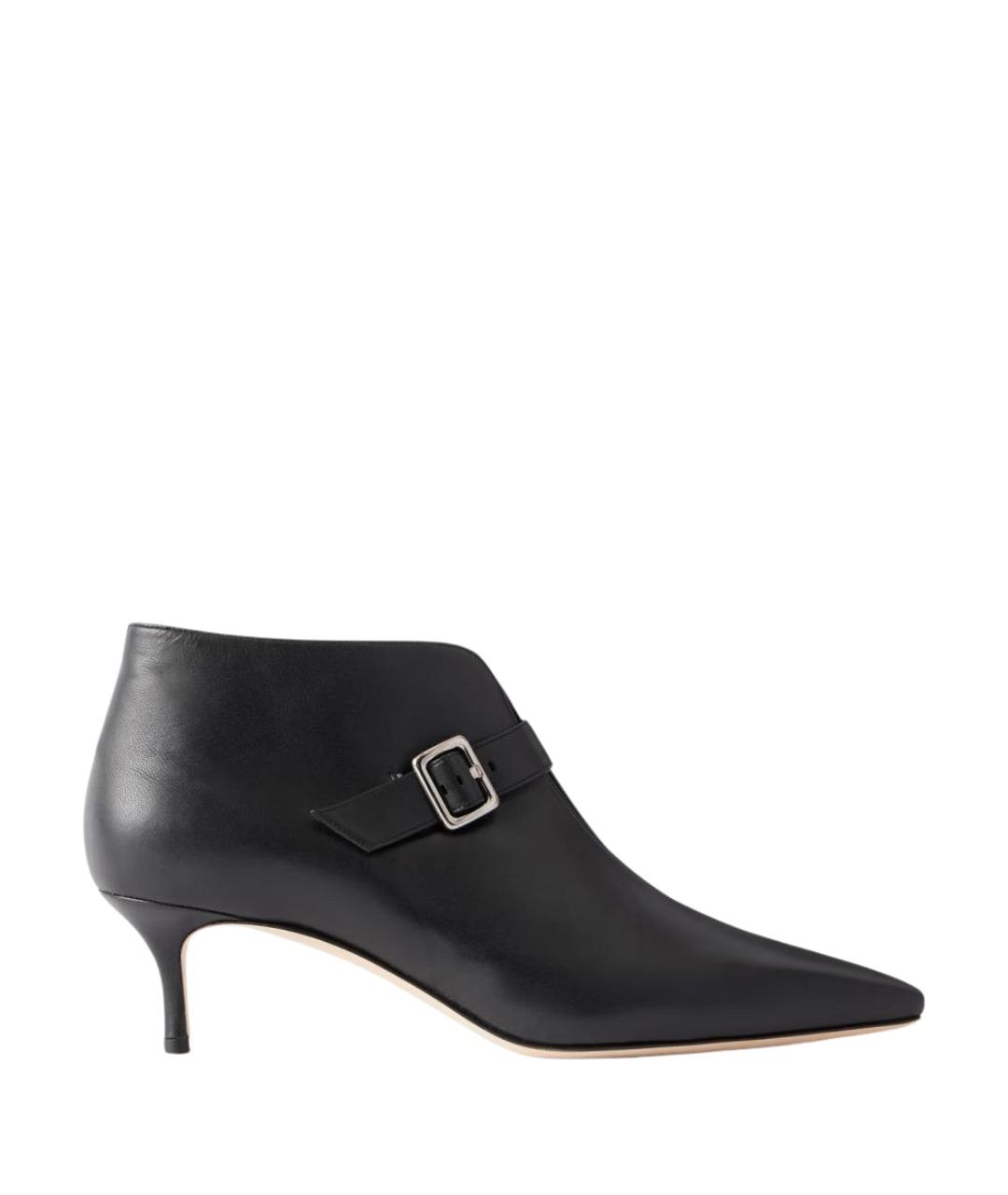 MANOLO BLAHNIK Черные кожаные ботильоны, фото 1