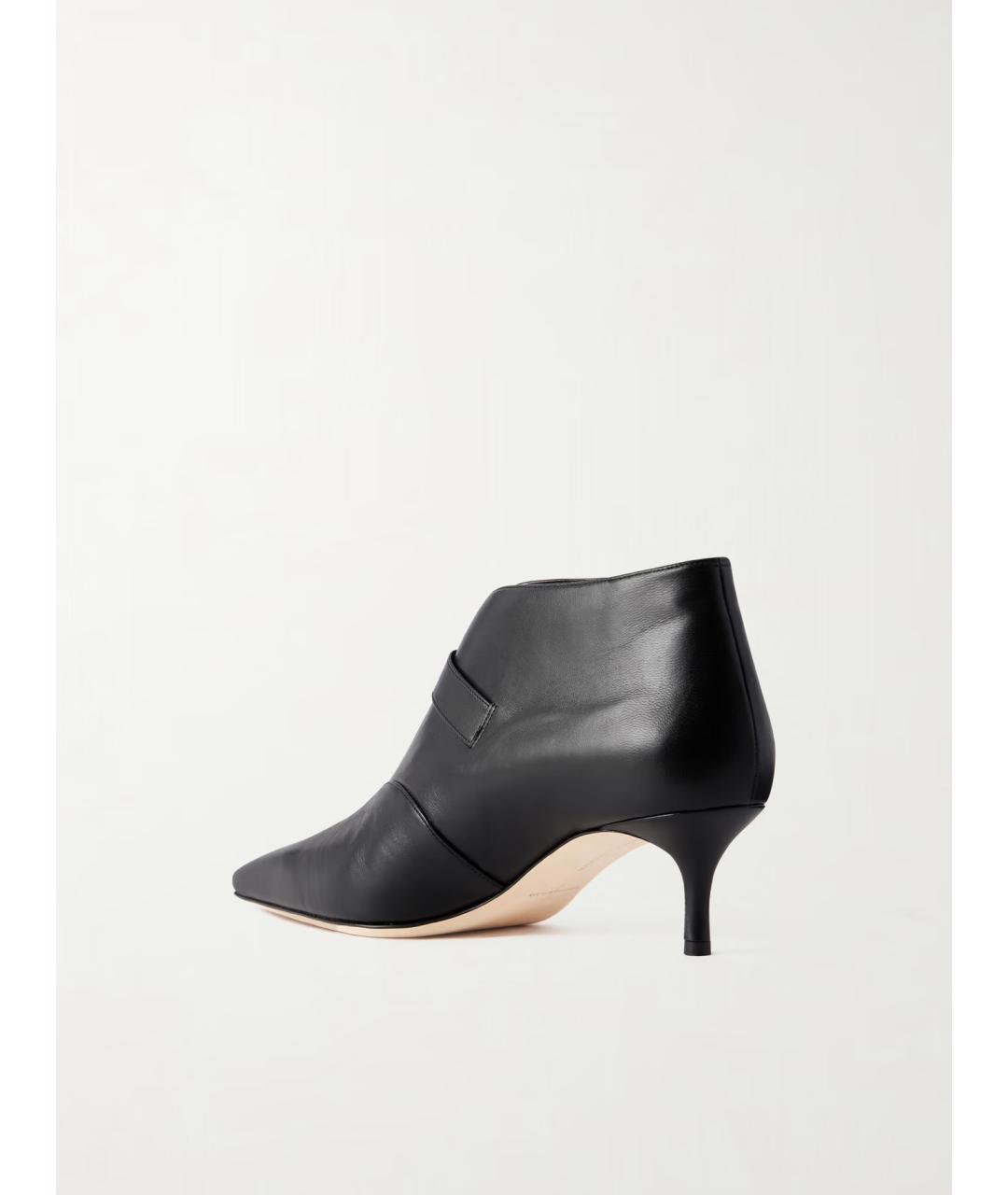 MANOLO BLAHNIK Черные кожаные ботильоны, фото 5