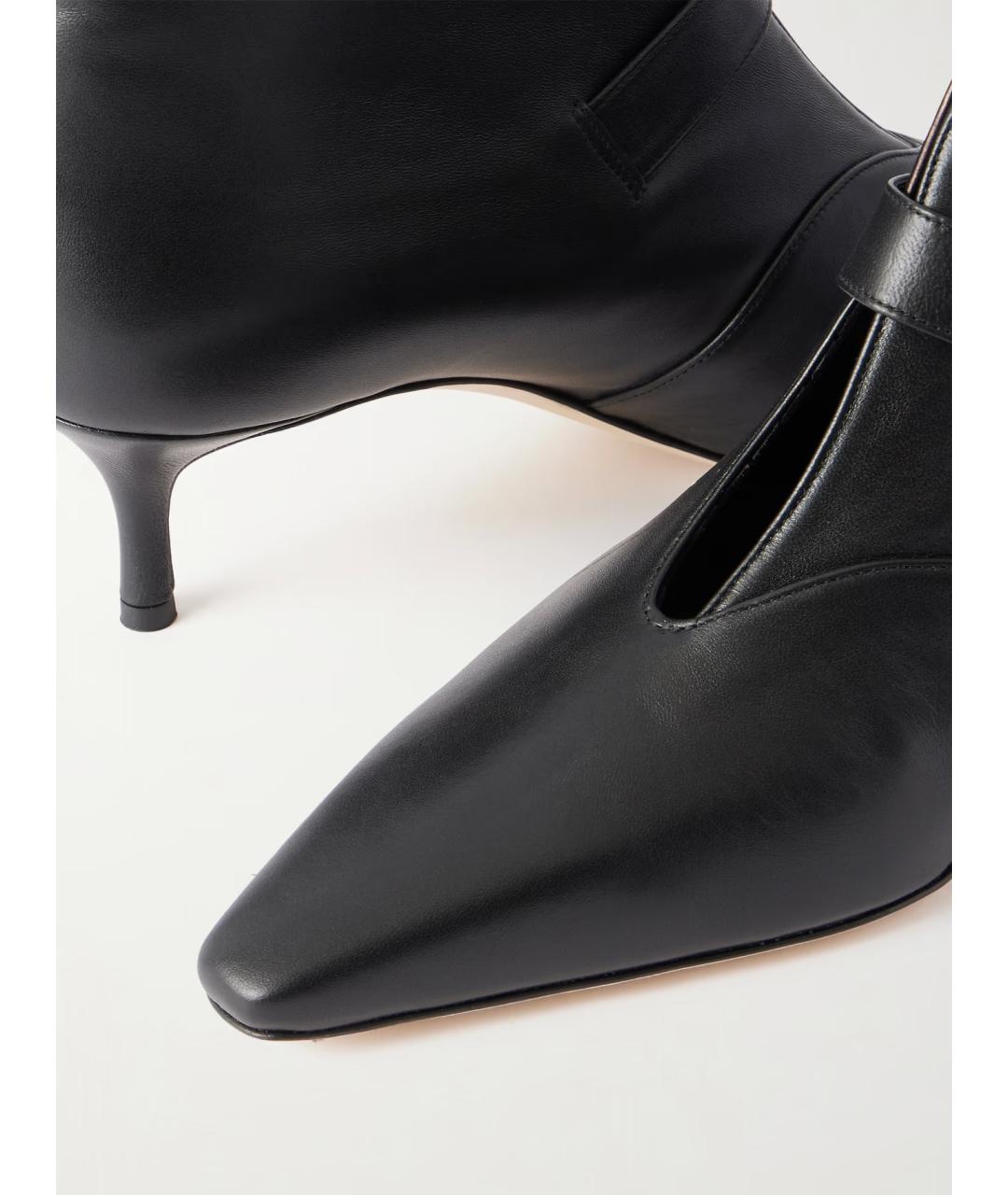 MANOLO BLAHNIK Черные кожаные ботильоны, фото 4