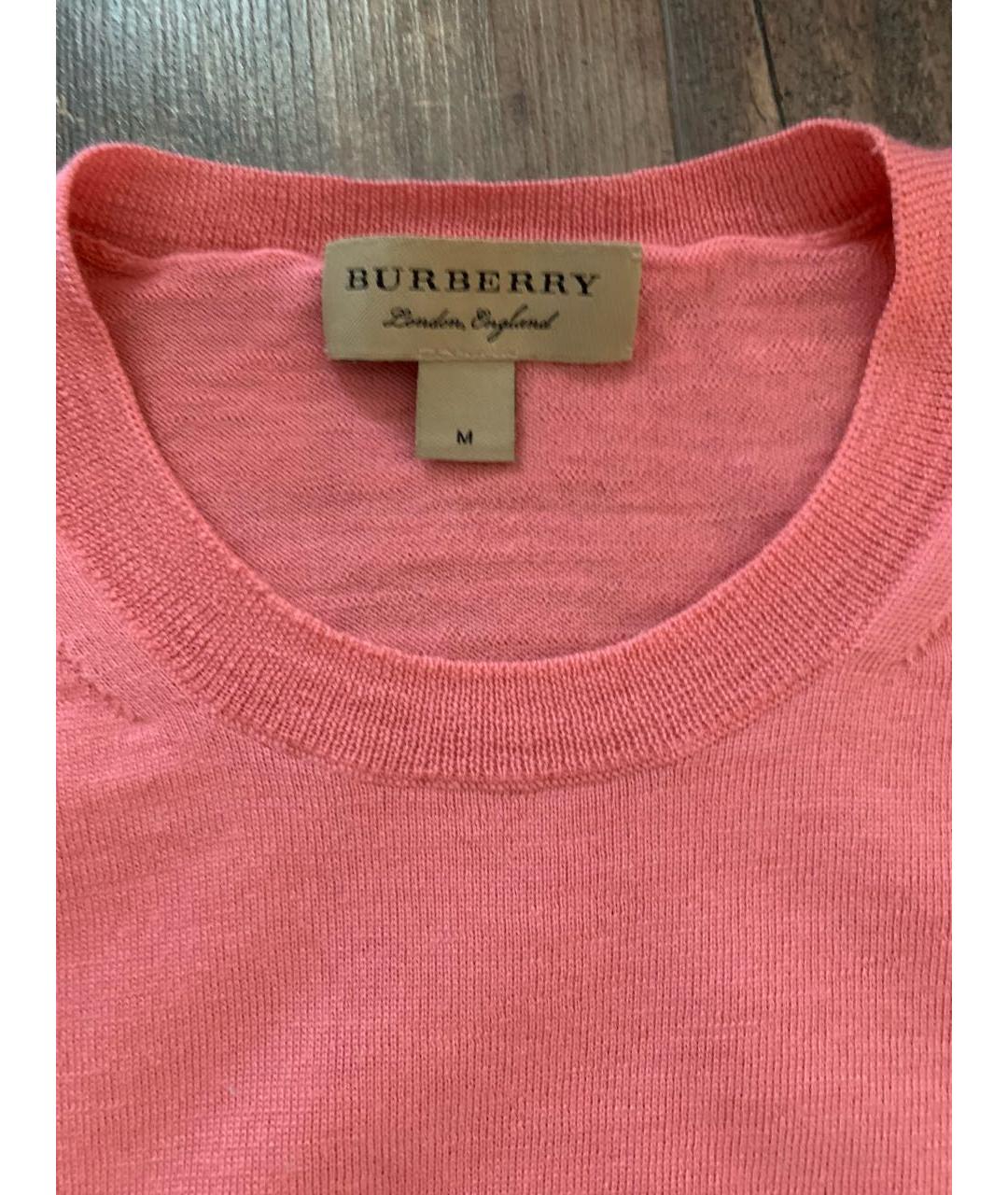 BURBERRY Розовый шерстяной джемпер / свитер, фото 3