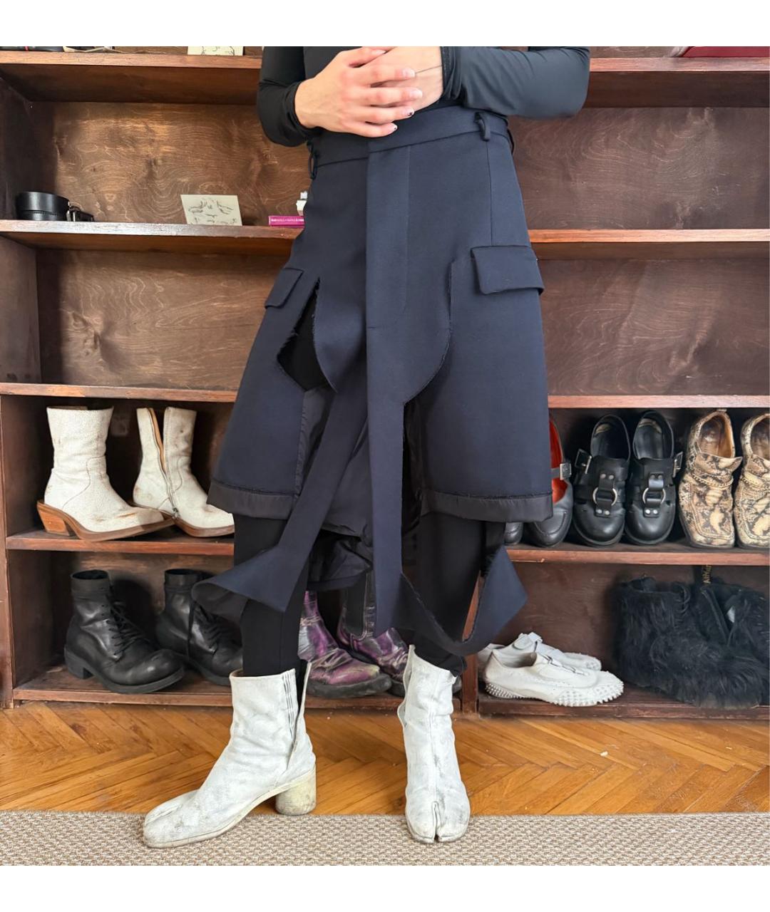 MAISON MARGIELA Темно-синие шерстяные шорты, фото 7