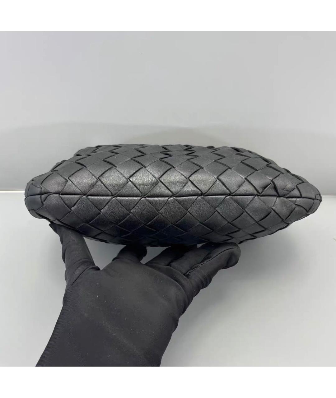 BOTTEGA VENETA Черная кожаная сумка с короткими ручками, фото 5